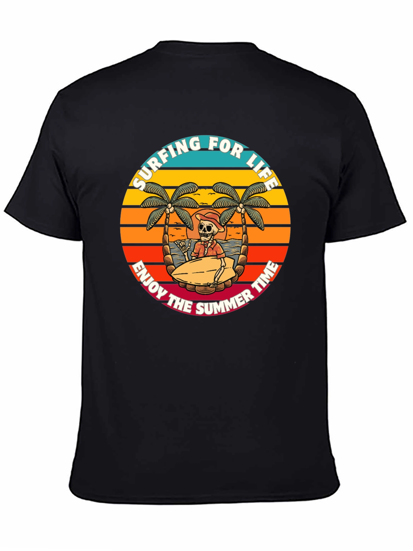 Surfing Skeleton Graphic Tee - Enjoy Summer Life