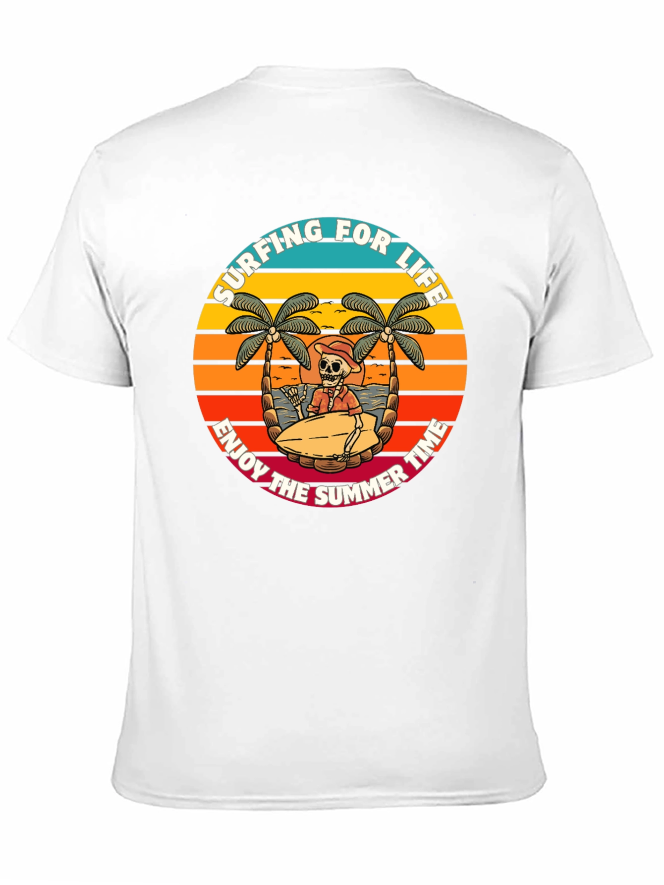 Surfing Skeleton Graphic Tee - Enjoy Summer Life