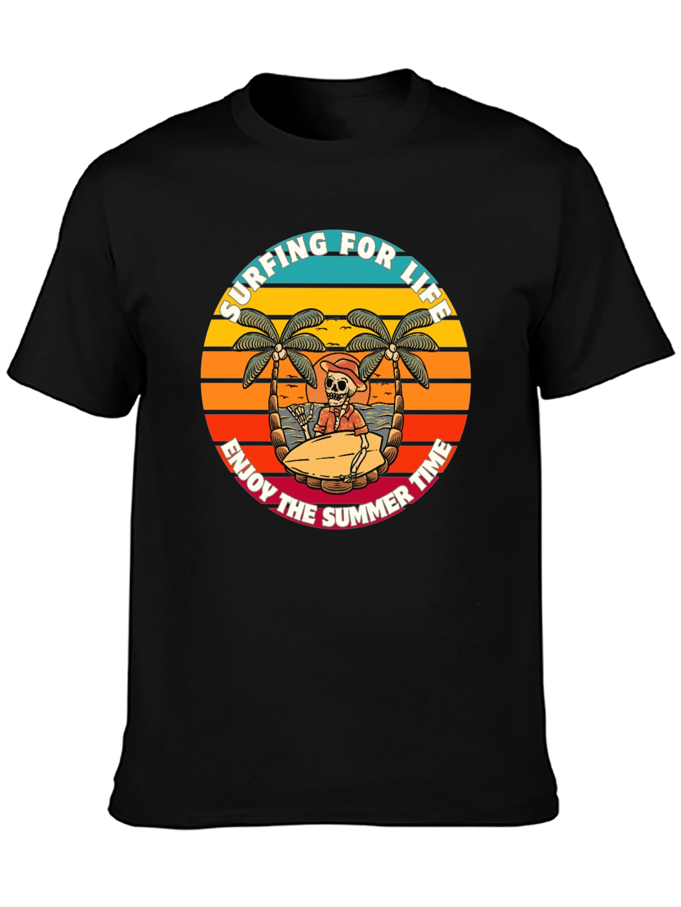 Surfing Skeleton Graphic Tee - Enjoy Summer Life