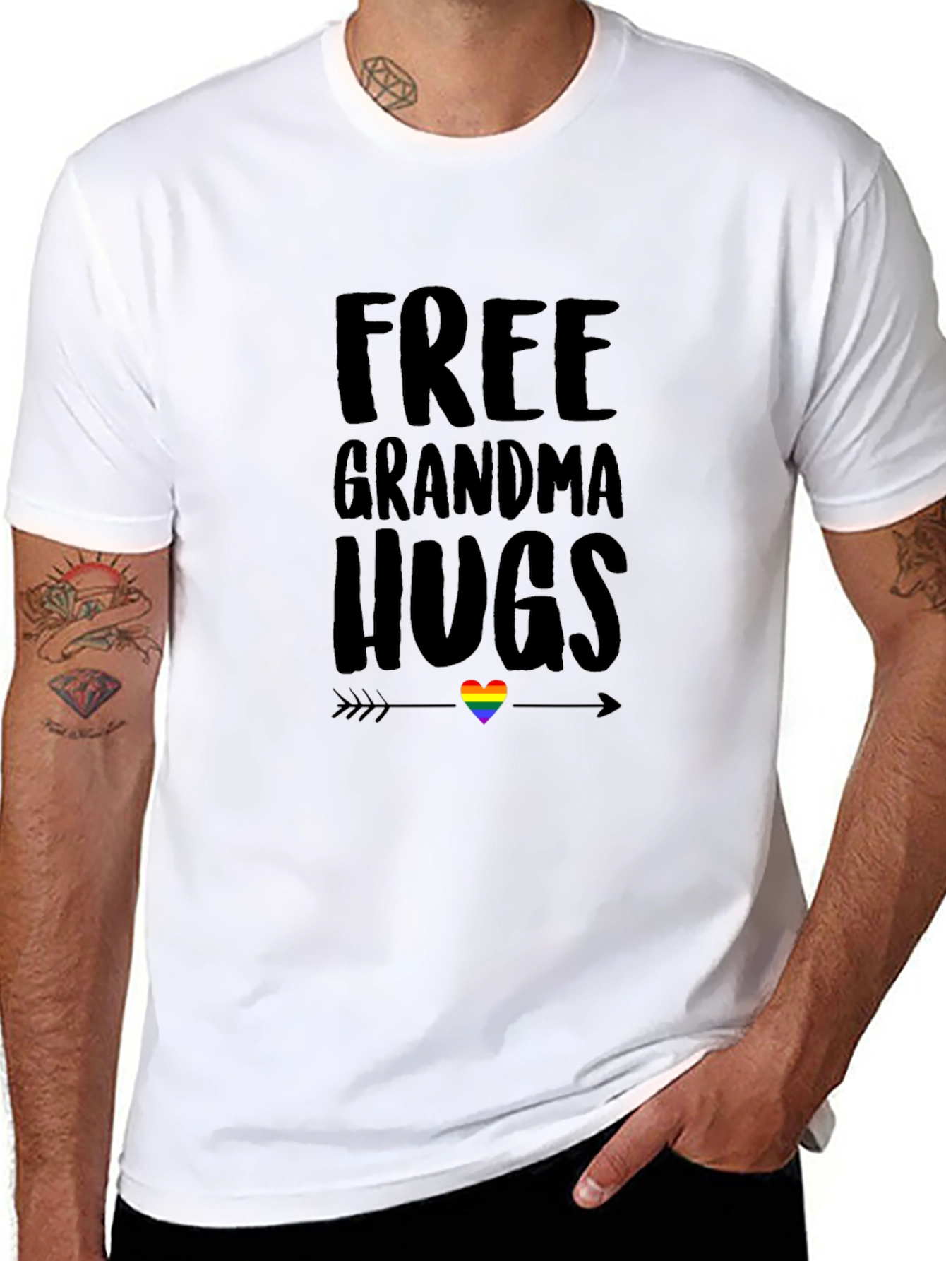 Free Grandma Hugs LGBT Pride Arrow T-Shirt