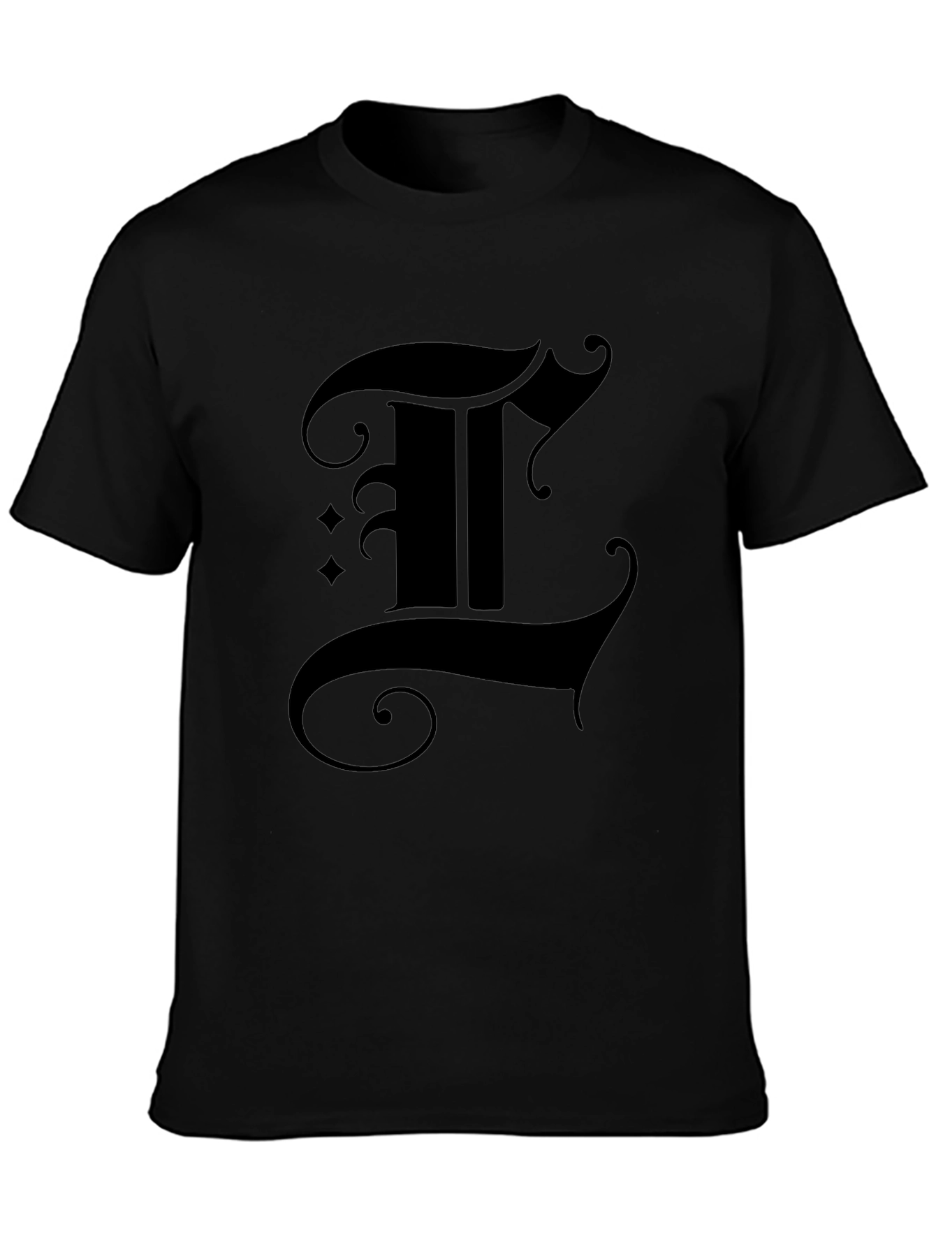 Gothic Letter T Black T-Shirt