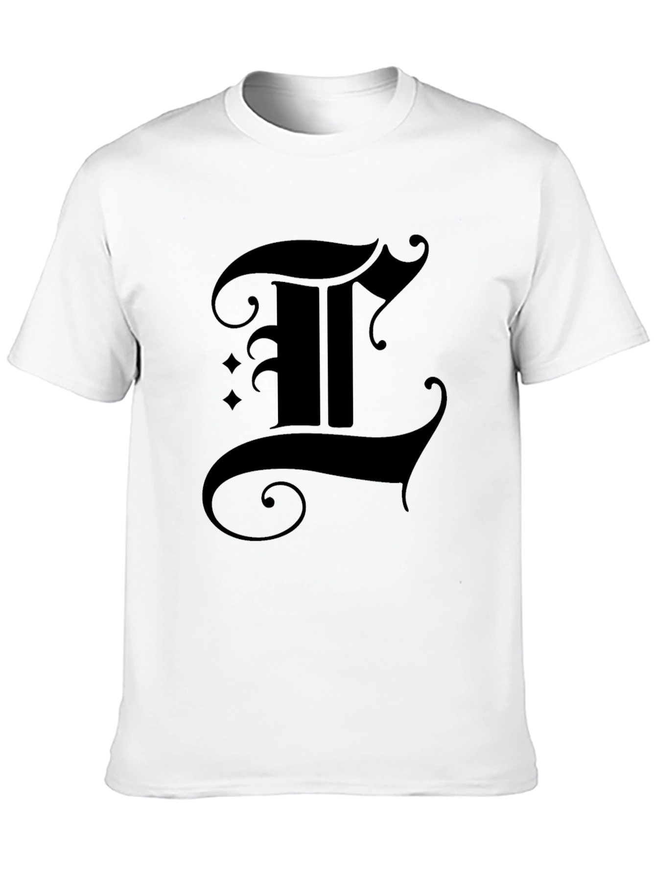 Gothic Letter T Black T-Shirt