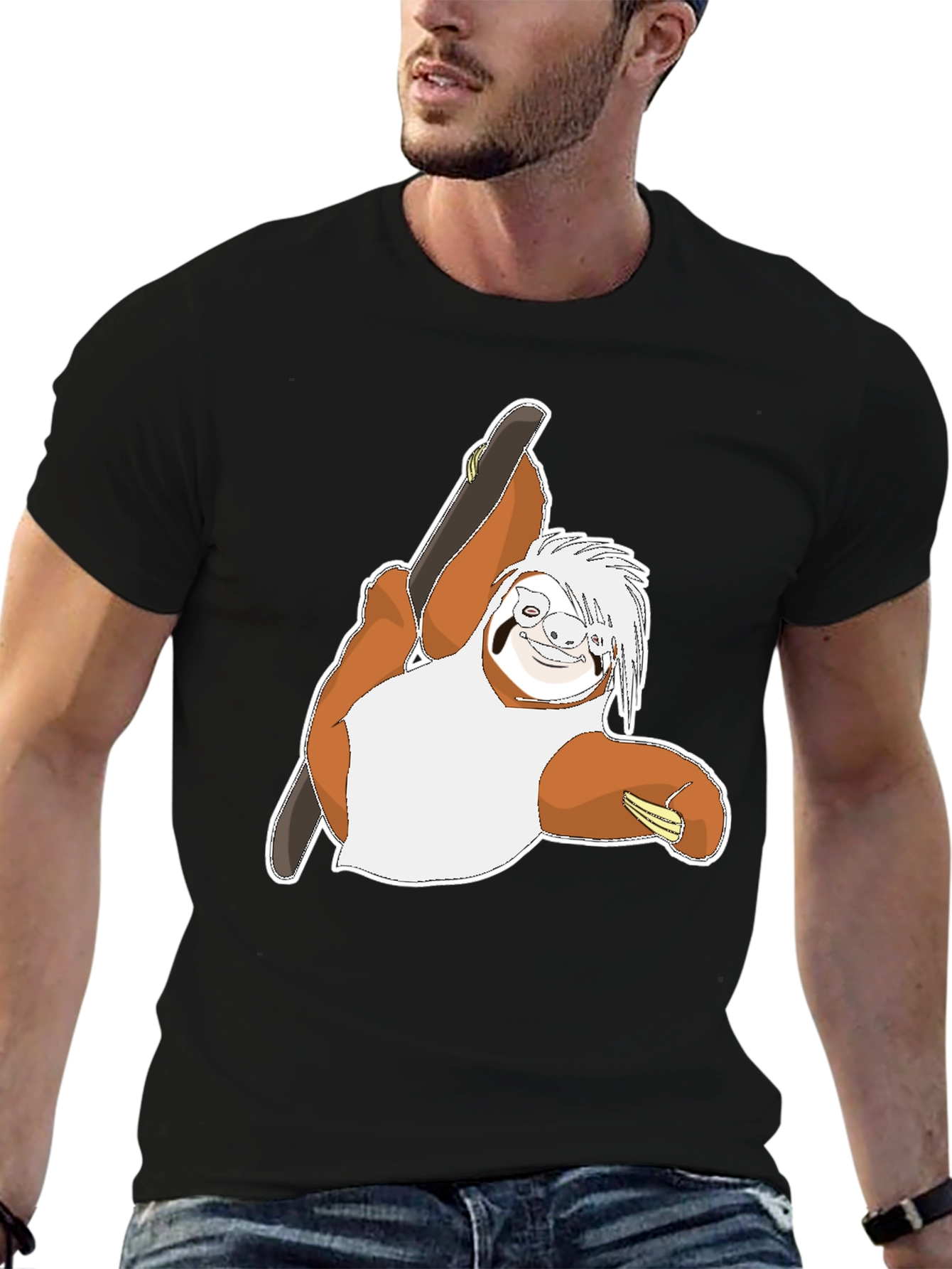 Sloth Skateboarder Graphic T-Shirt