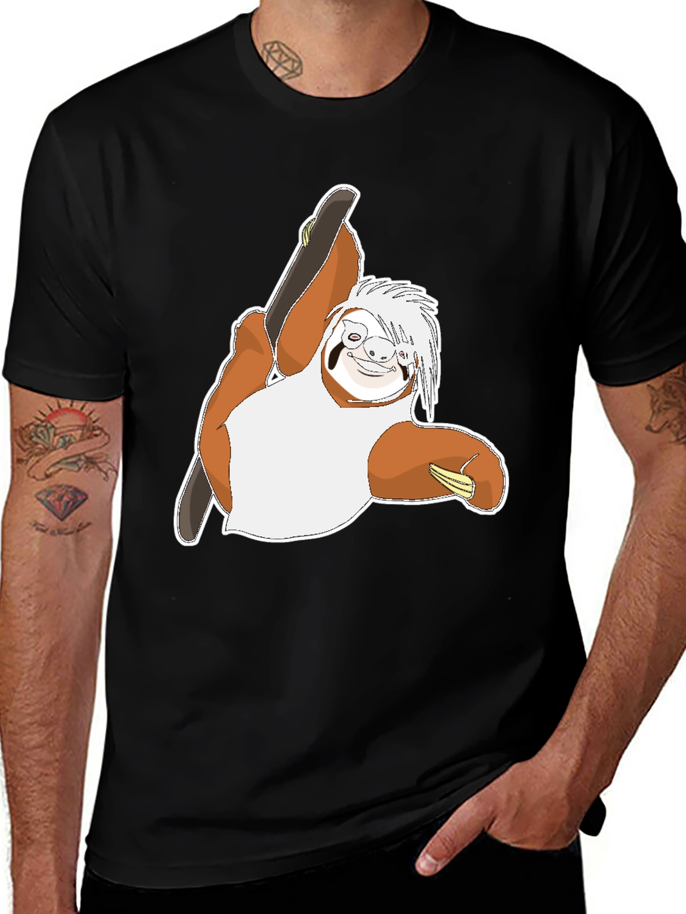 Sloth Skateboarder Graphic T-Shirt