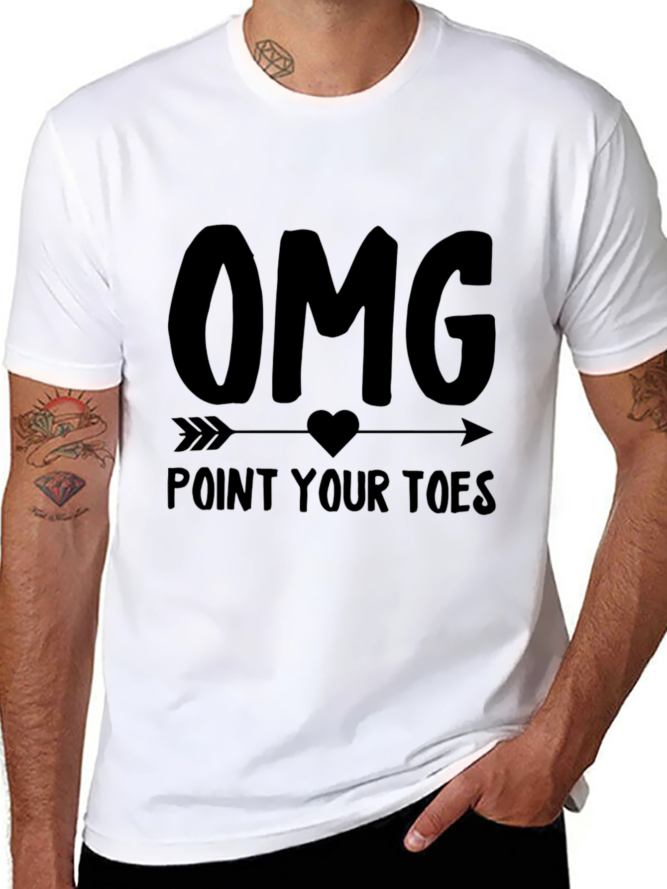 OMG Point Your Toes Black Graphic Tee