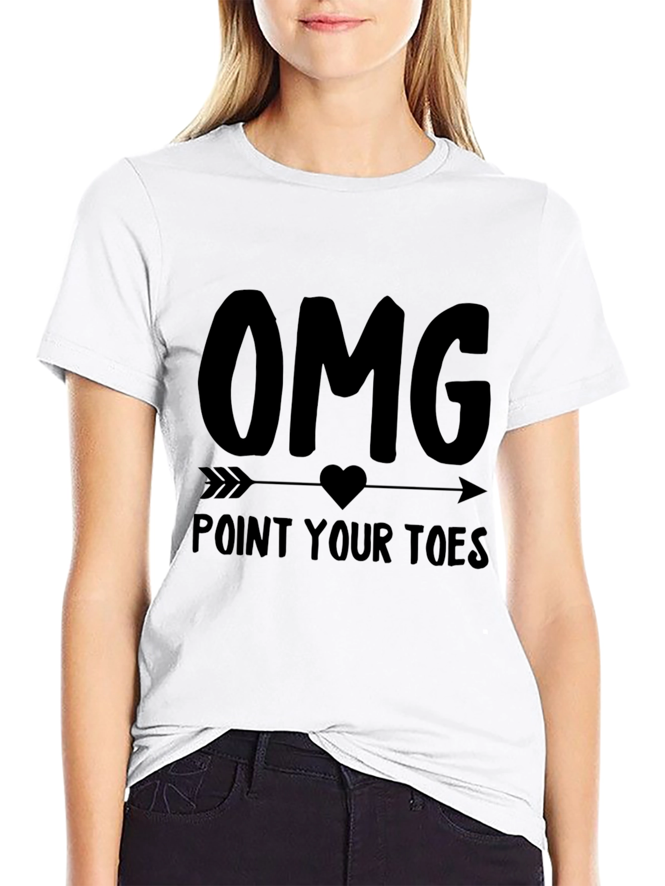 OMG Point Your Toes Black Graphic Tee