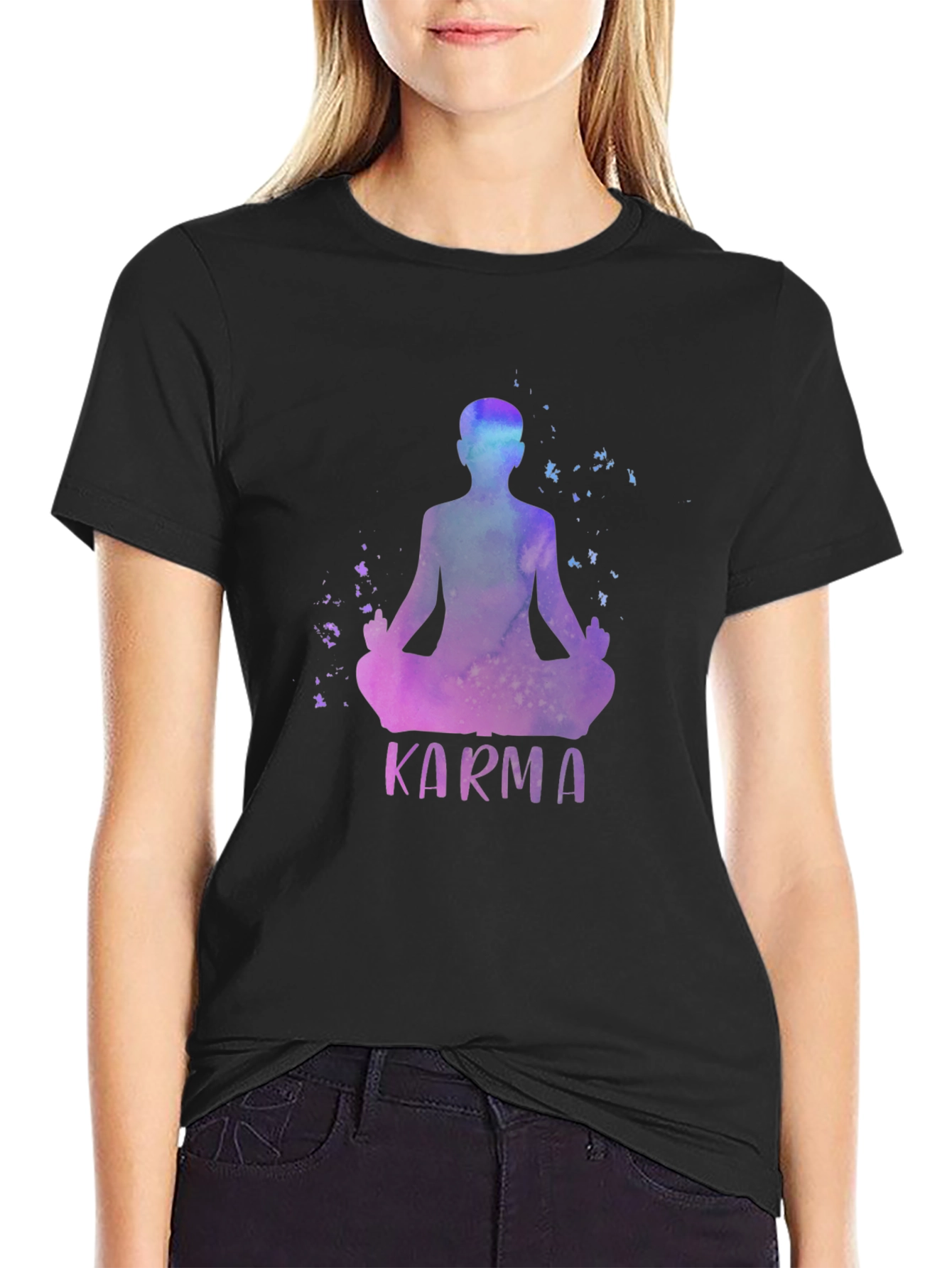 Karma Lotus Meditation Graphic Tee - Relaxed Fit