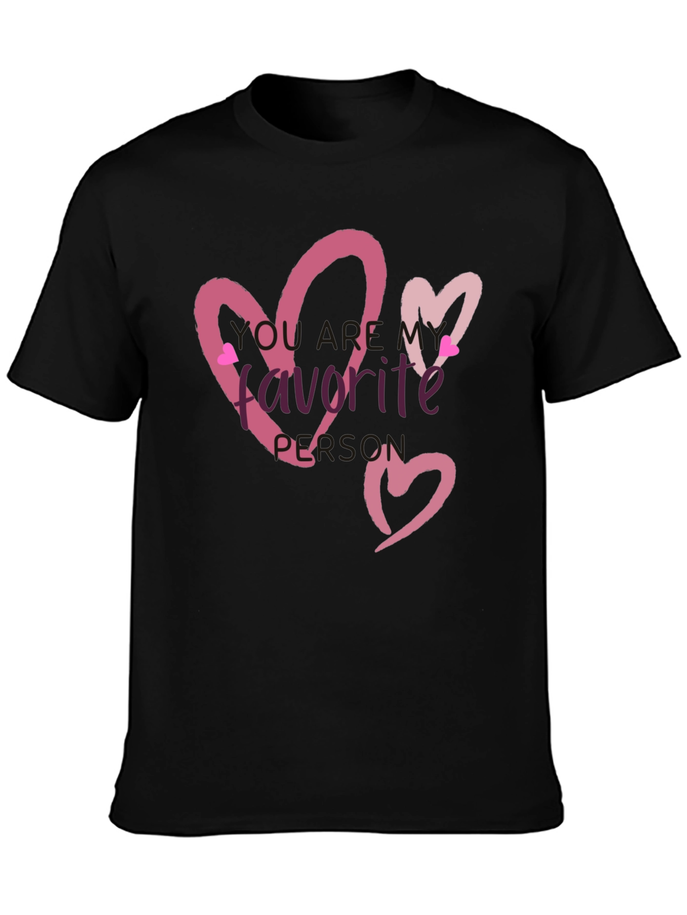 Favorite Person Heart Graphic Tee - Black