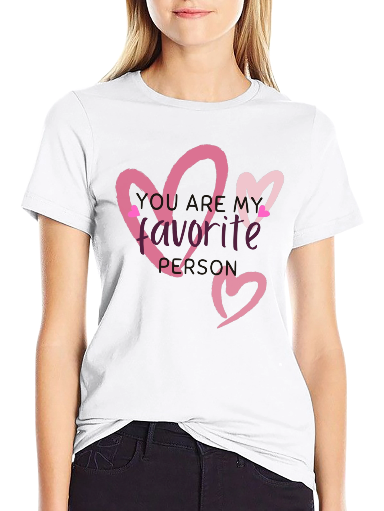 Favorite Person Heart Graphic Tee - Black