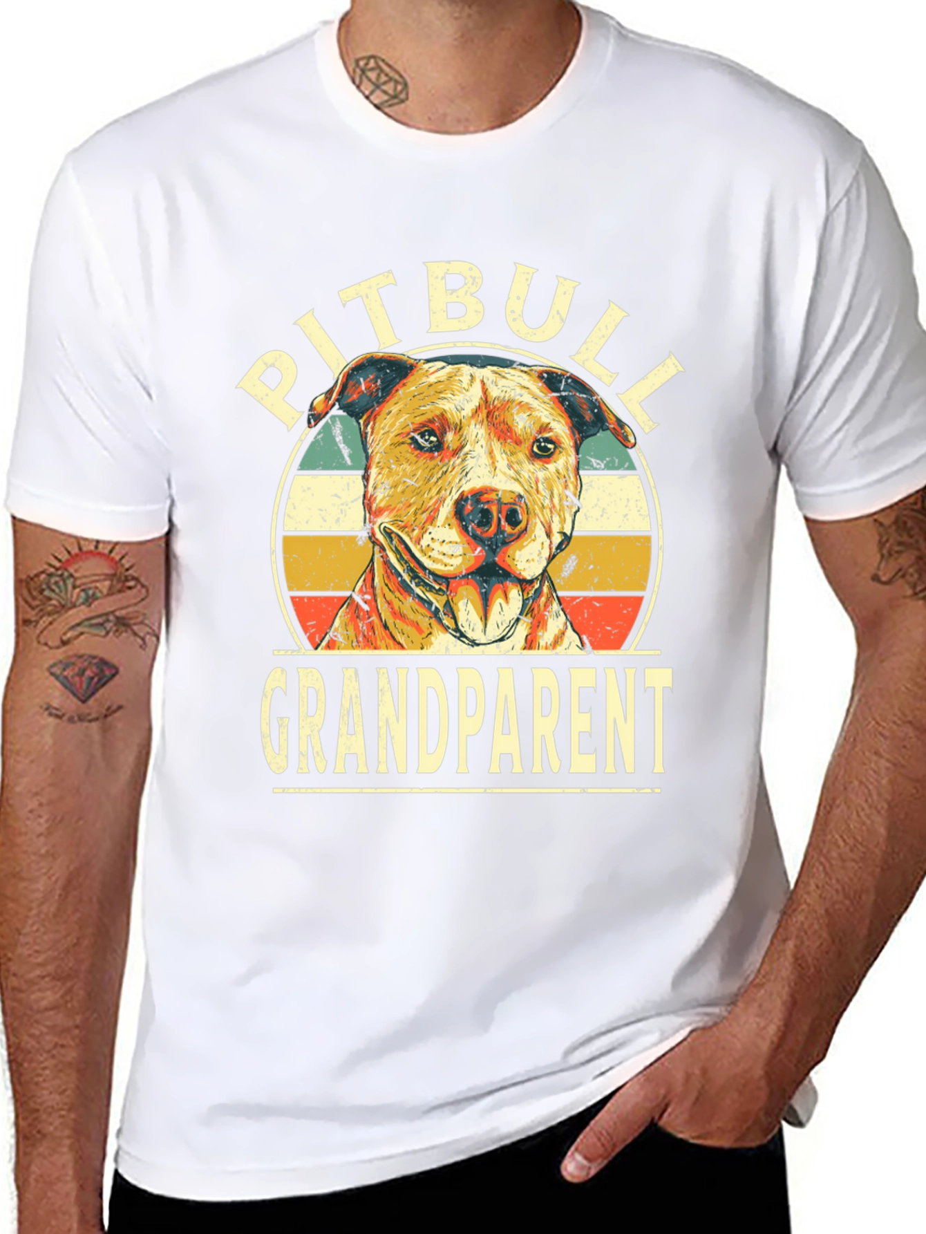 Pitbull Grandparent T-Shirt - Dog Lover Tee