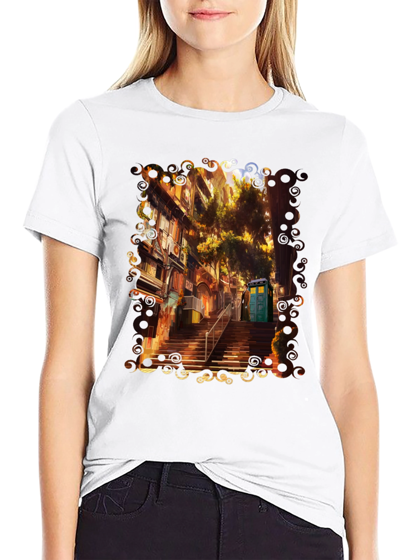 Doctor Who TARDIS Cityscape Graphic Tee