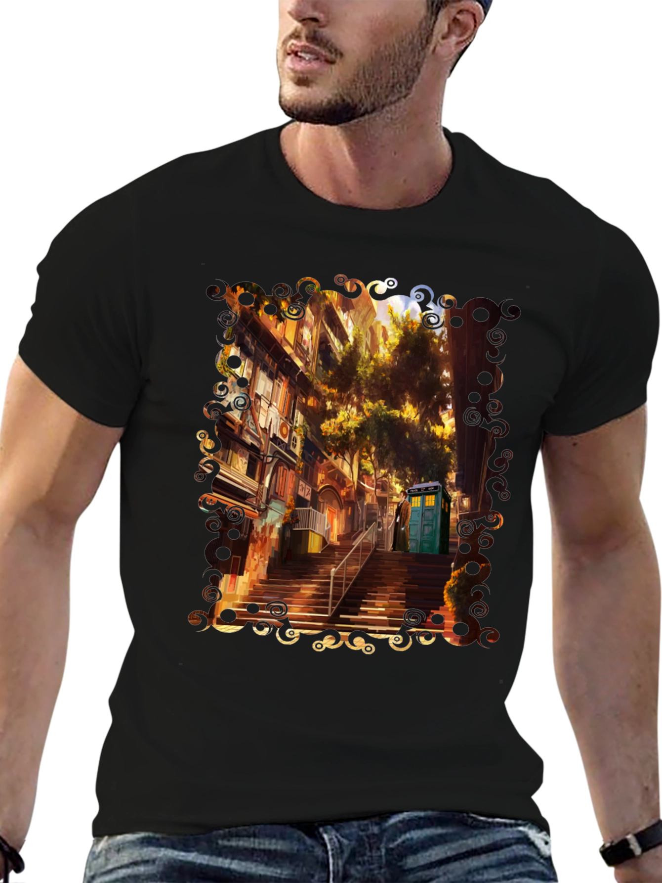 Doctor Who TARDIS Cityscape Graphic Tee