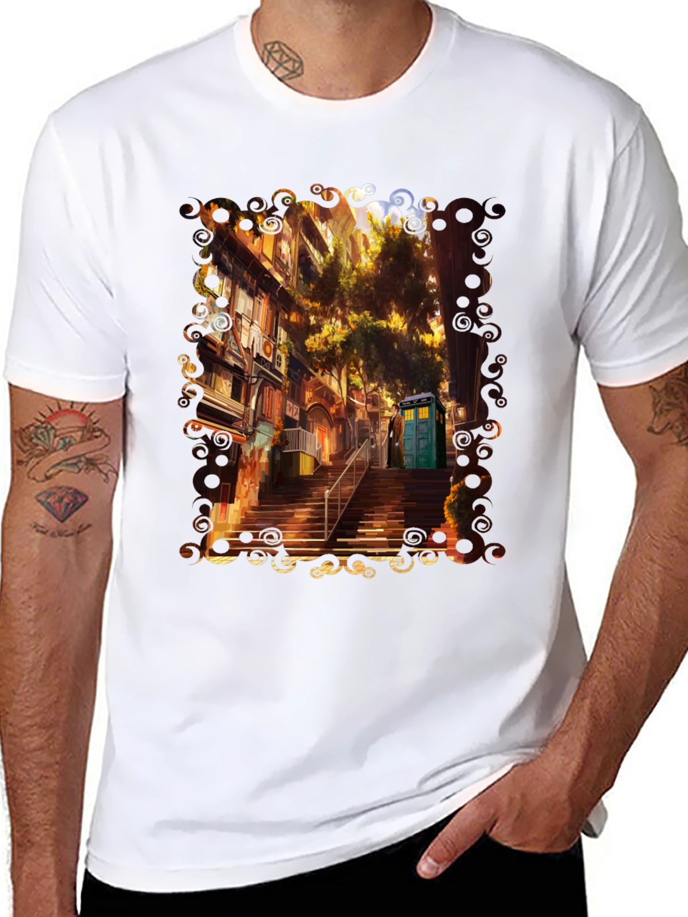 Doctor Who TARDIS Cityscape Graphic Tee