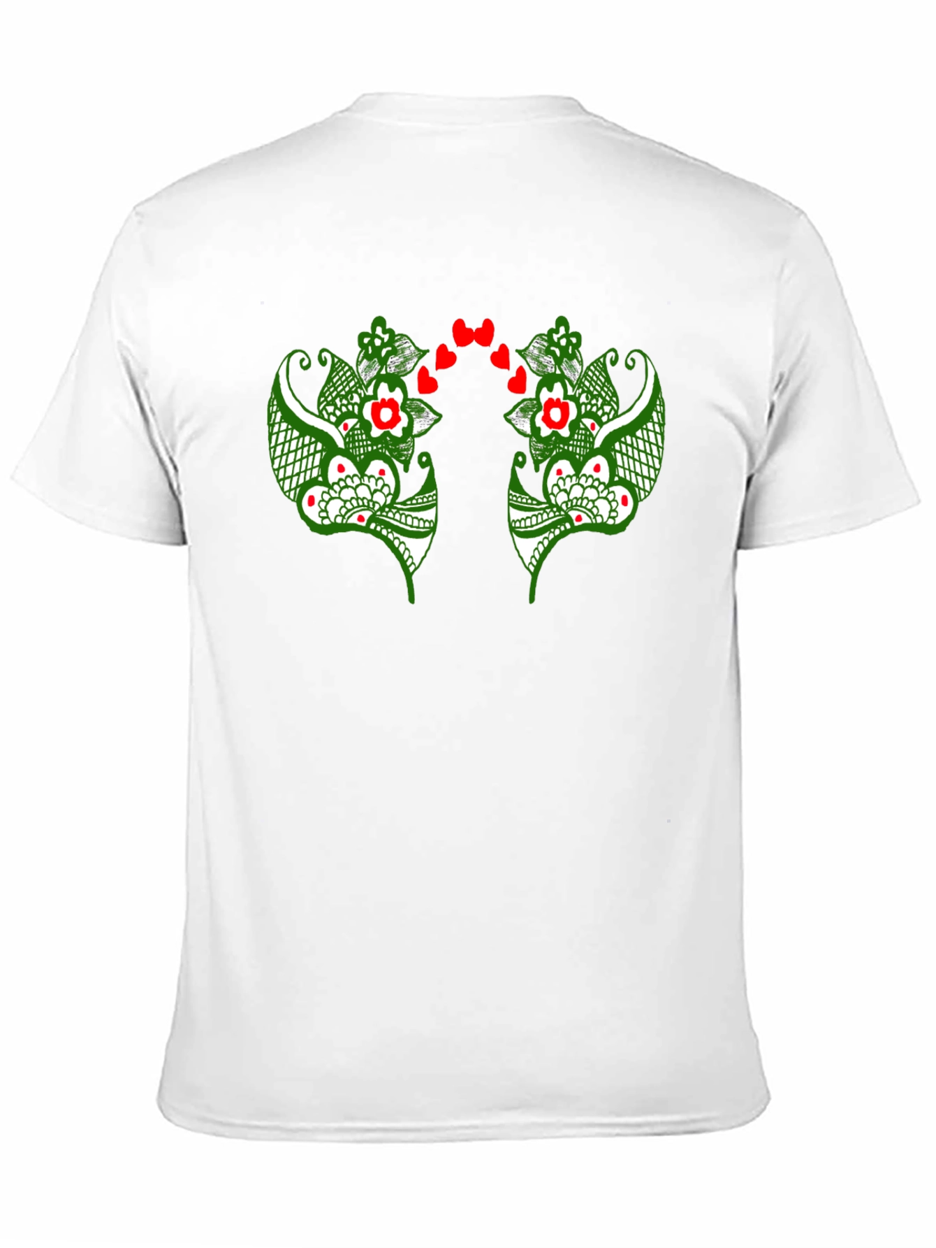 Floral Heart Graphic Black T-Shirt