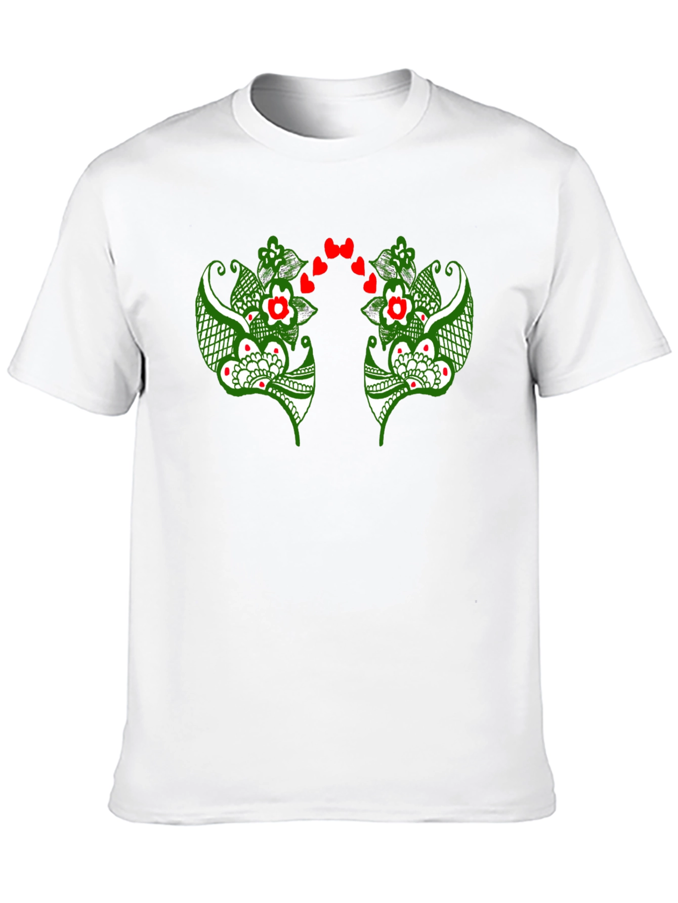 Floral Heart Graphic Black T-Shirt