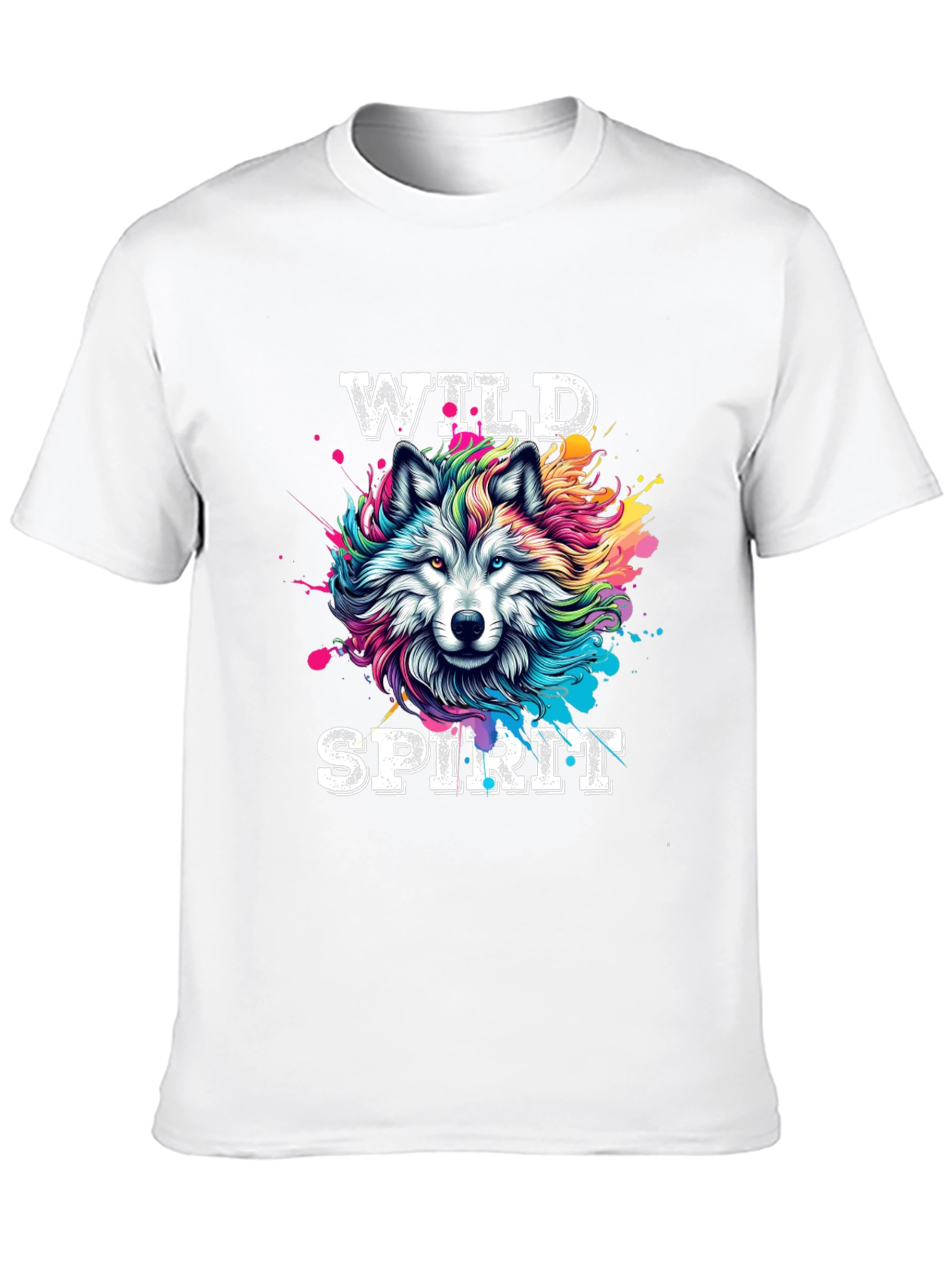 Wild Spirit Wolf Graphic Tee - Bold Black T-Shirt
