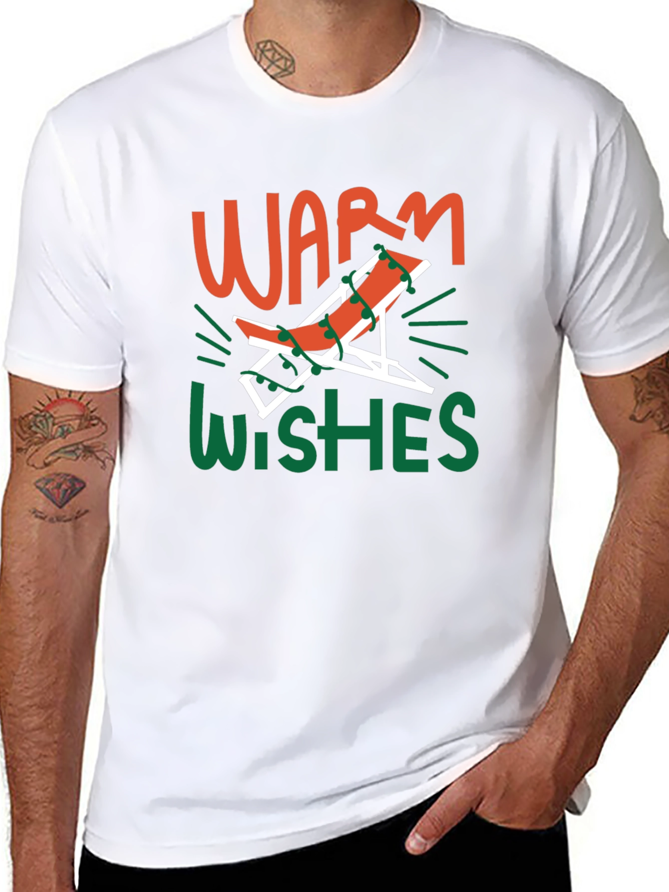 Warm Wishes Holiday Beach Chair Graphic T-Shirt