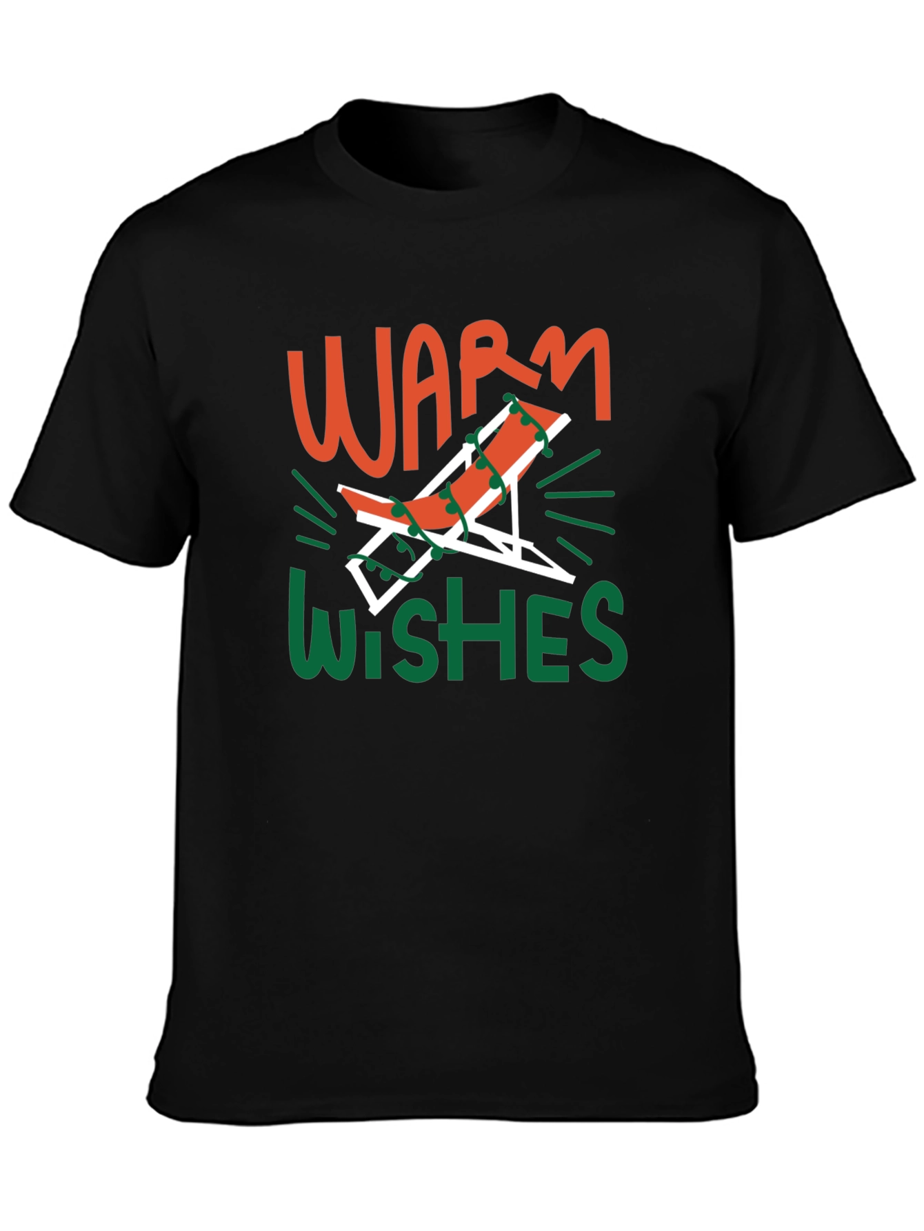Warm Wishes Holiday Beach Chair Graphic T-Shirt