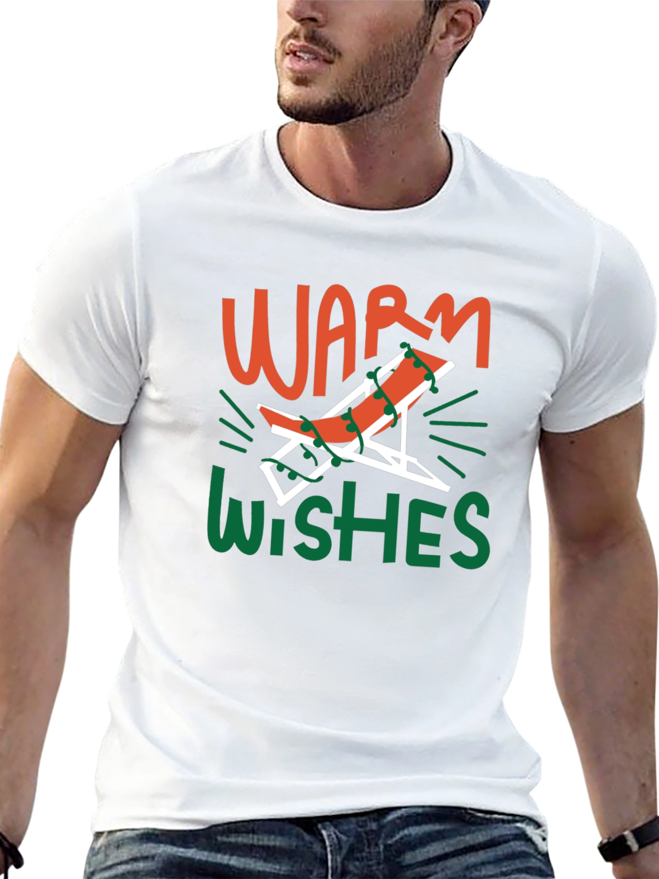 Warm Wishes Holiday Beach Chair Graphic T-Shirt