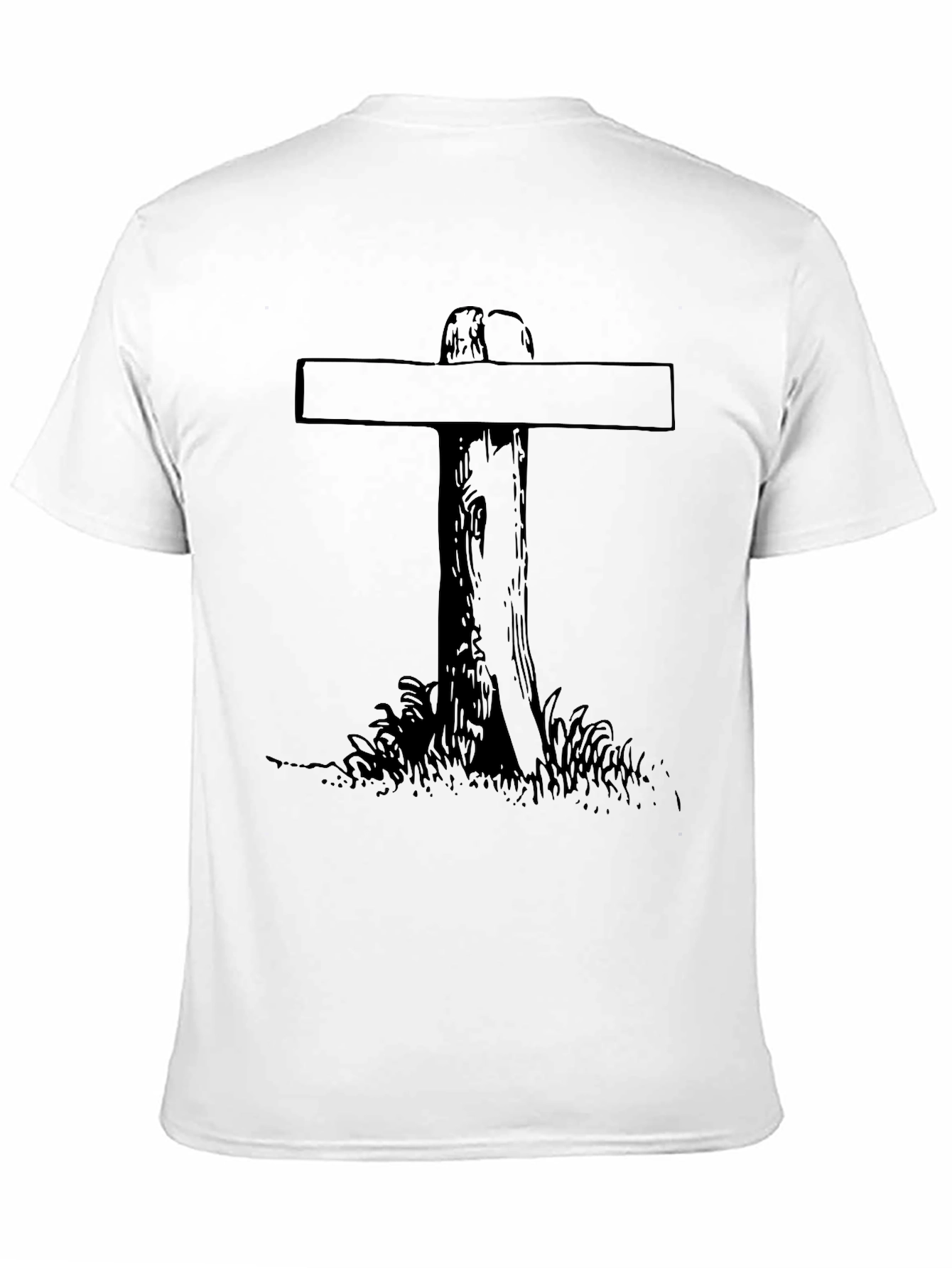 Rustic Cross Graphic T-Shirt - Soft Black Cotton Tee