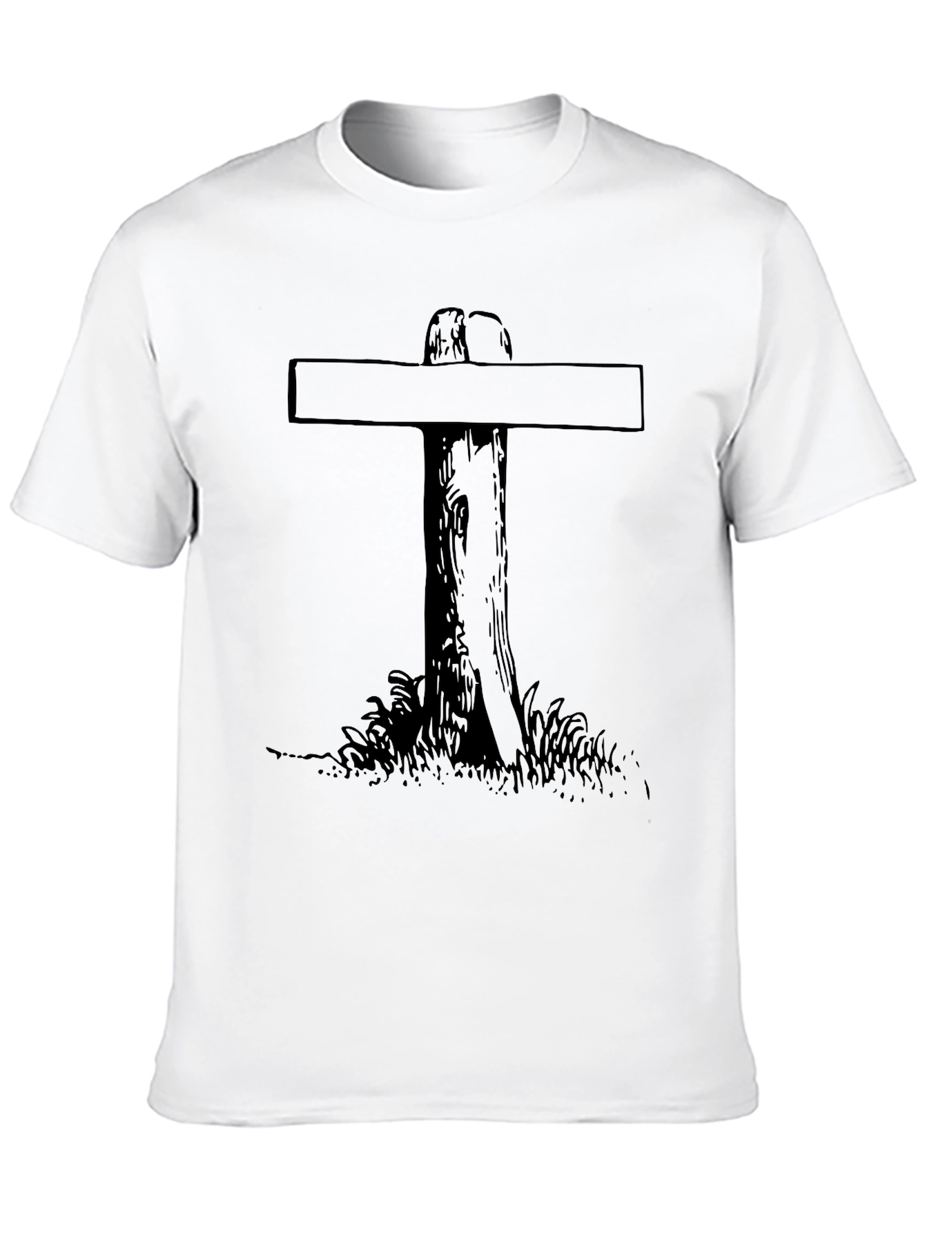 Rustic Cross Graphic T-Shirt - Soft Black Cotton Tee