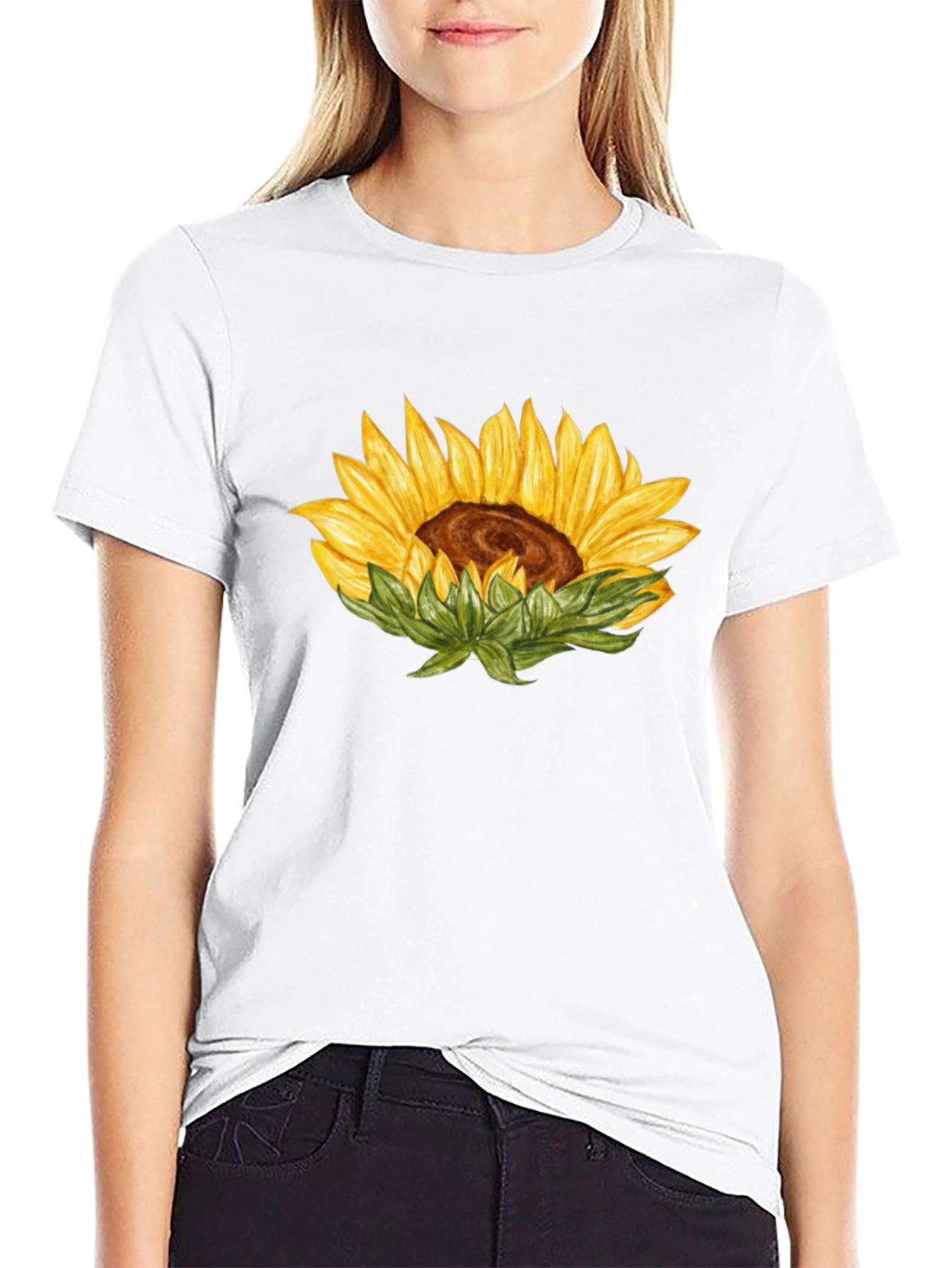 Sunflower Graphic T-Shirt - Casual Black Tee