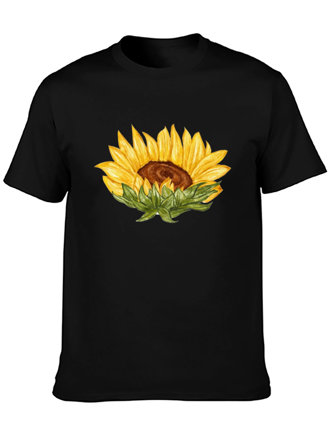 Sunflower Graphic T-Shirt - Casual Black Tee