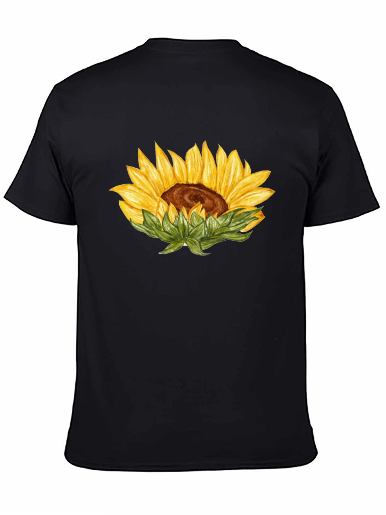 Sunflower Graphic T-Shirt - Casual Black Tee