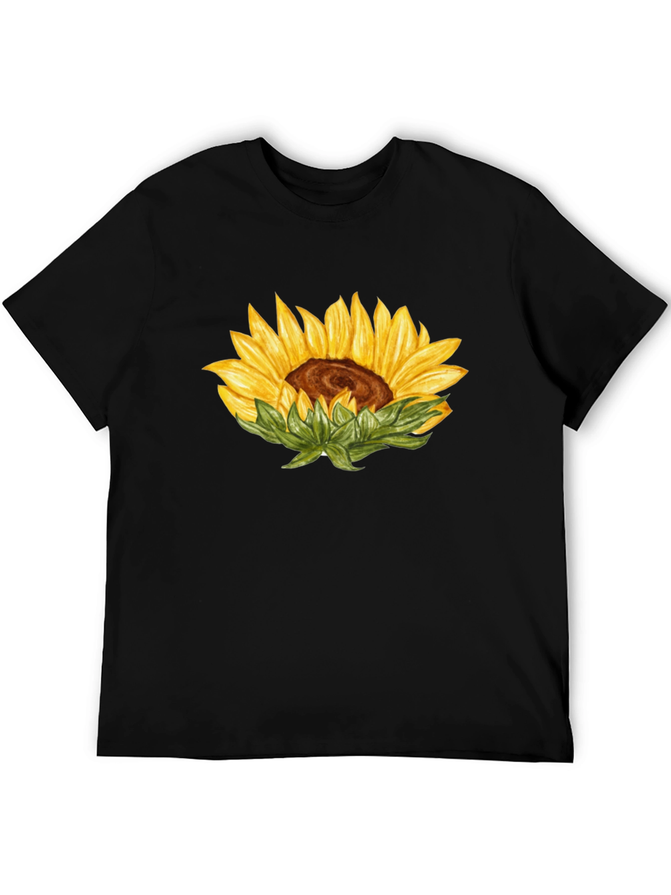 Sunflower Graphic T-Shirt - Casual Black Tee