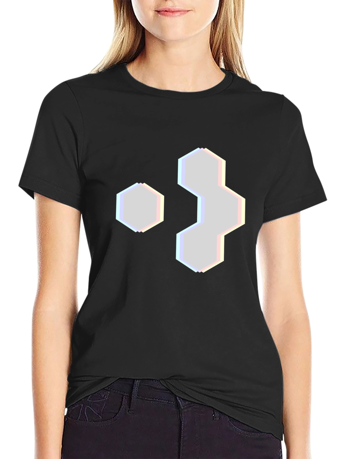 Hexagon Graphic Tee - Modern Geometric Design