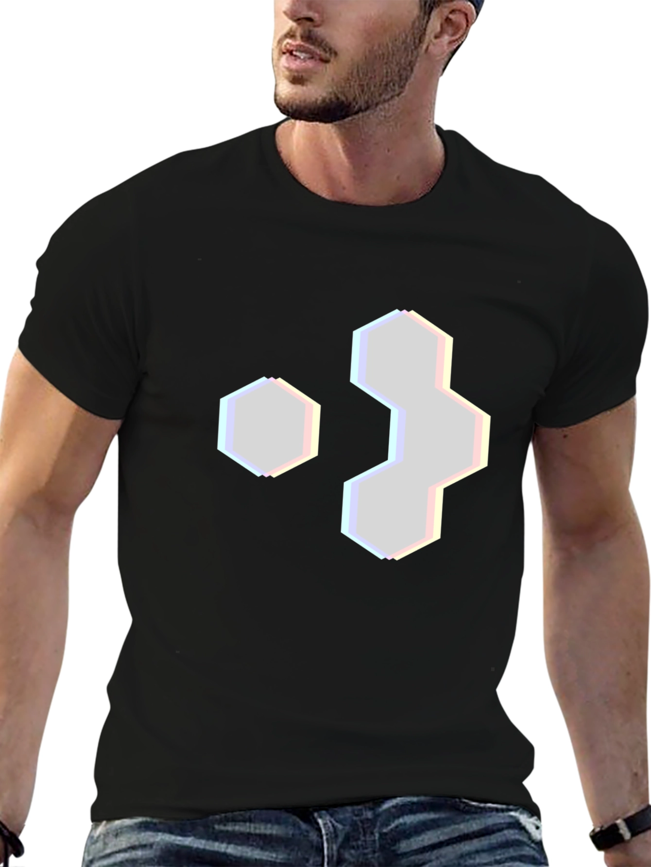 Hexagon Graphic Tee - Modern Geometric Design