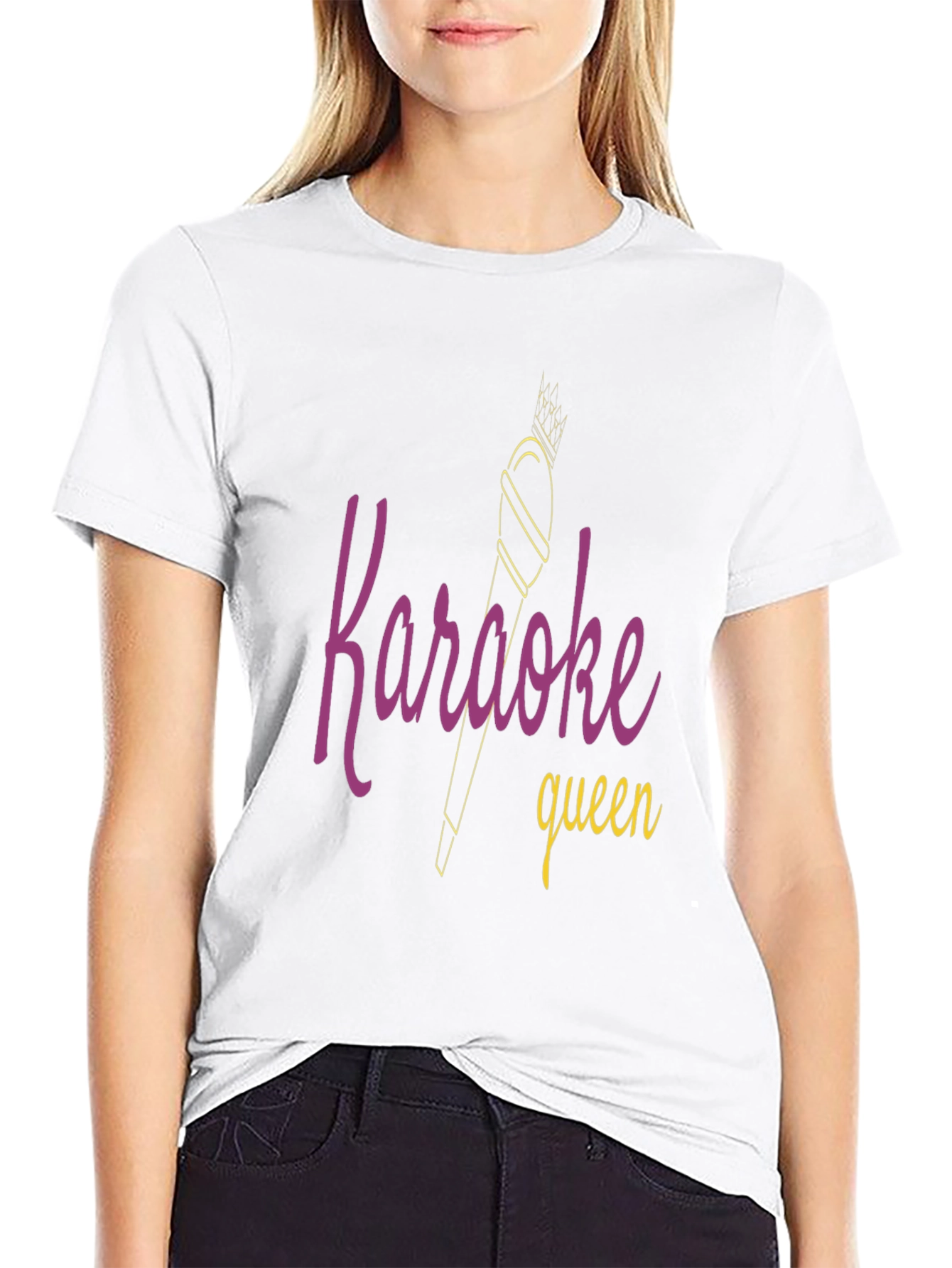 Karaoke Queen Graphic Tee - Black