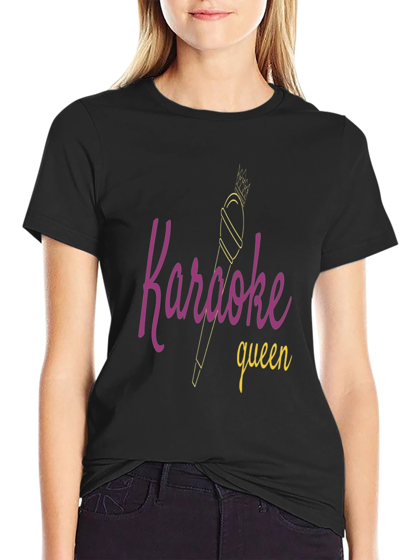Karaoke Queen Graphic Tee - Black