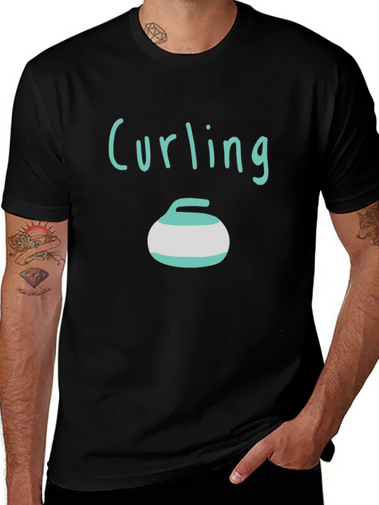 Curling Stone T-Shirt - Black Graphic Tee