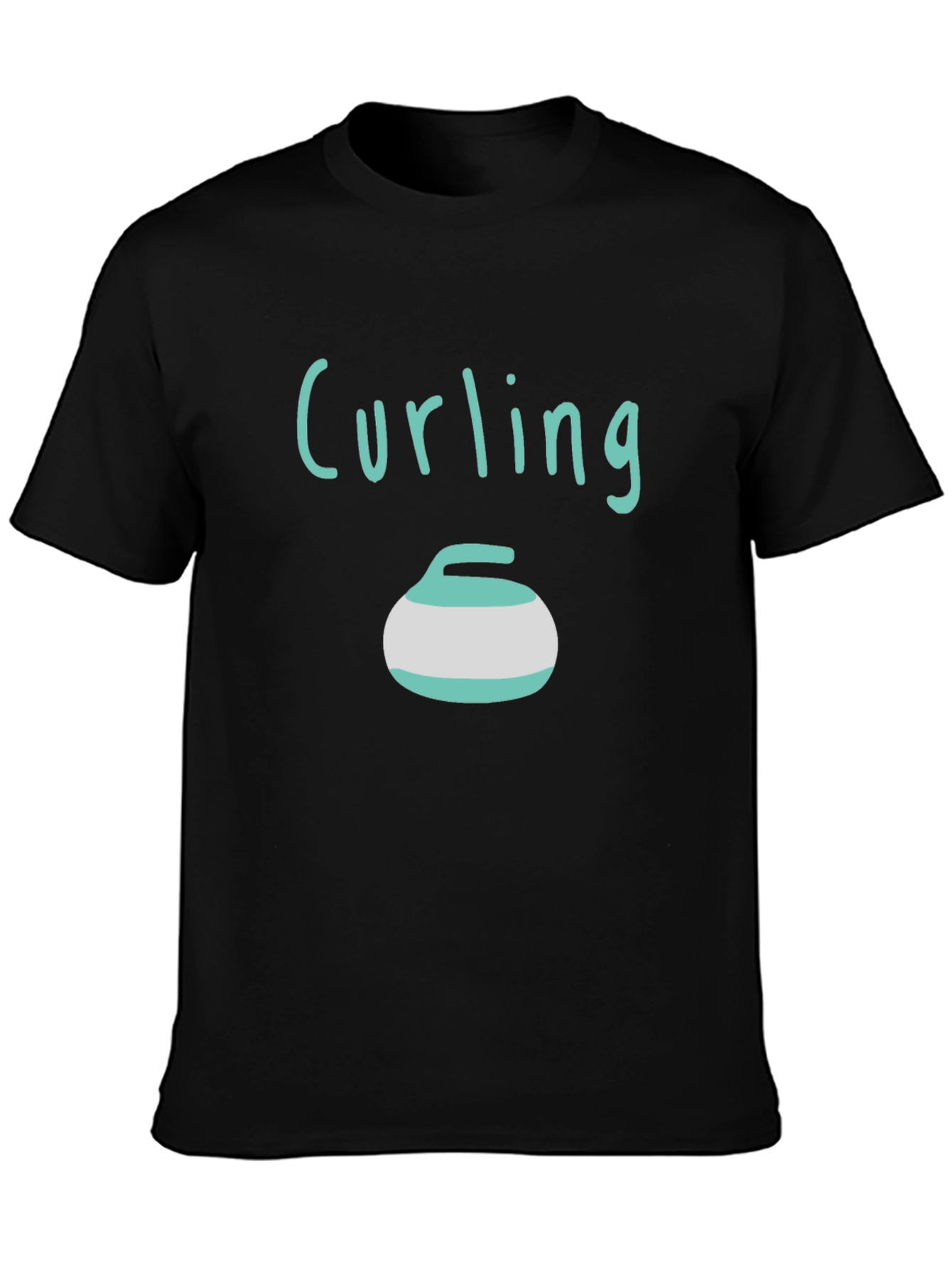 Curling Stone T-Shirt - Black Graphic Tee