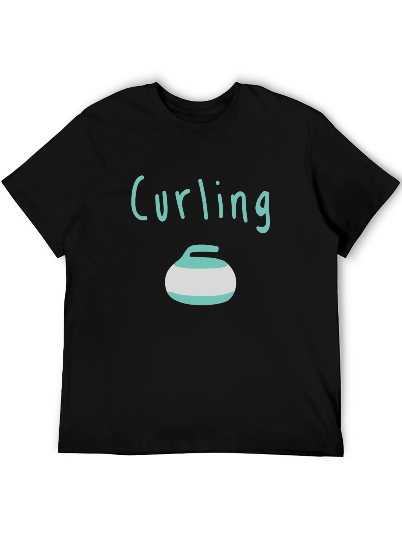 Curling Stone T-Shirt - Black Graphic Tee