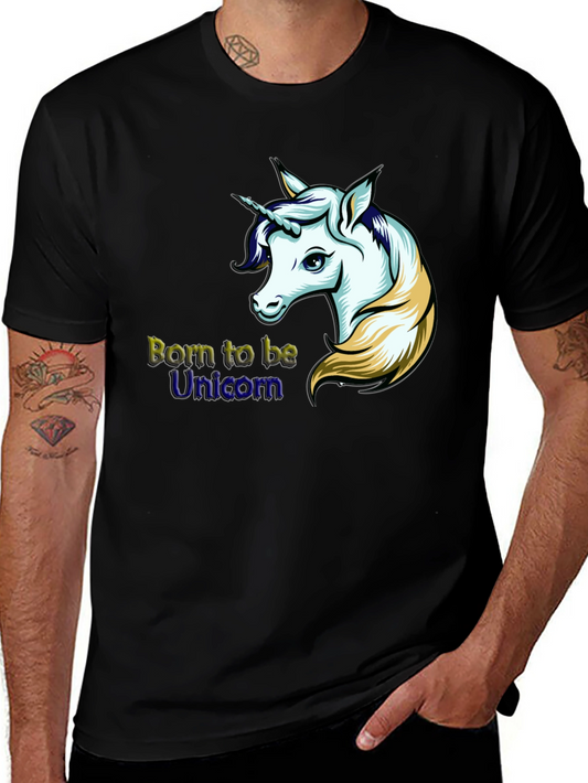 Born to be Unicorn Black Graphic Tee