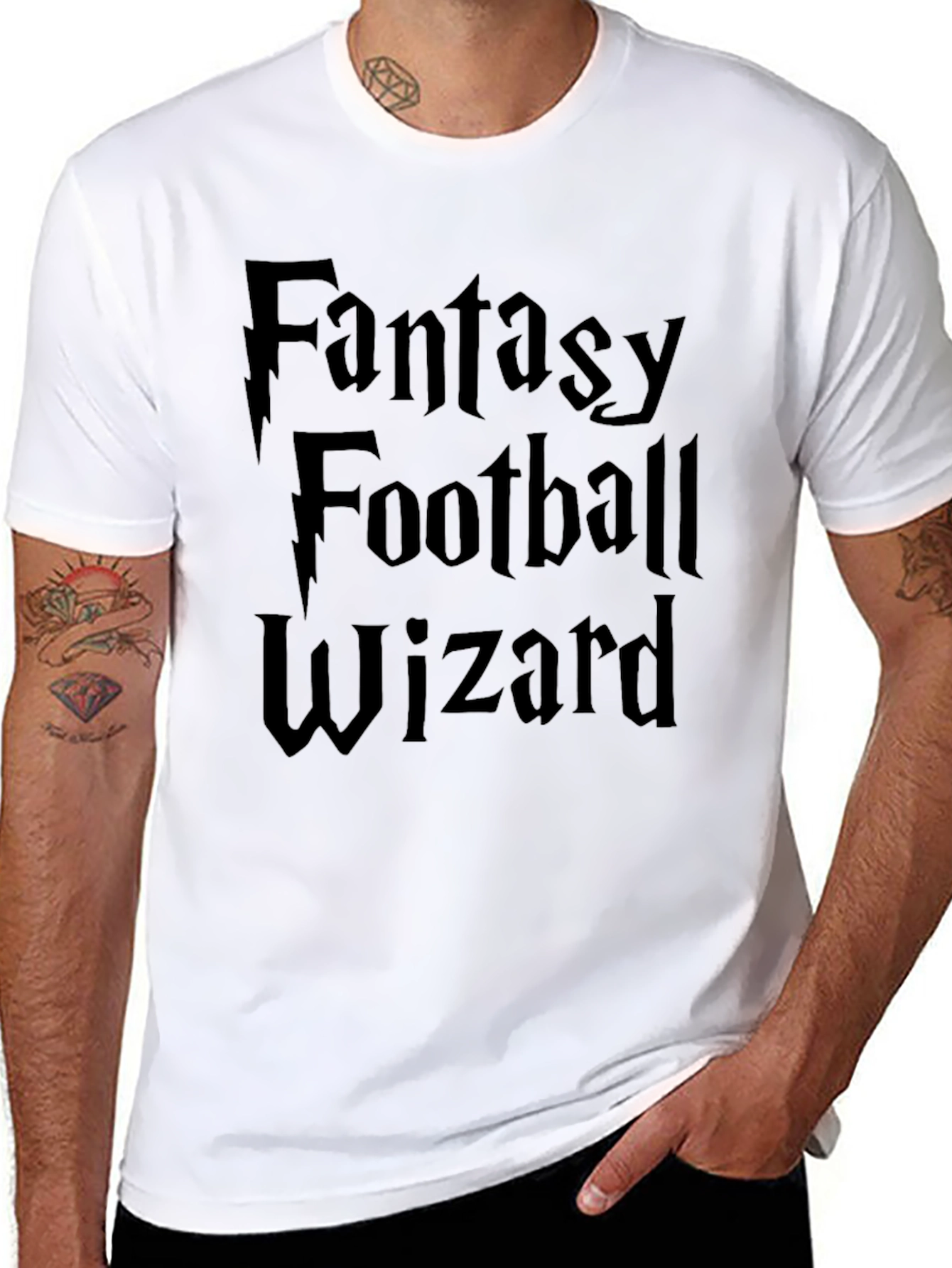 Fantasy Football Wizard Black T-Shirt