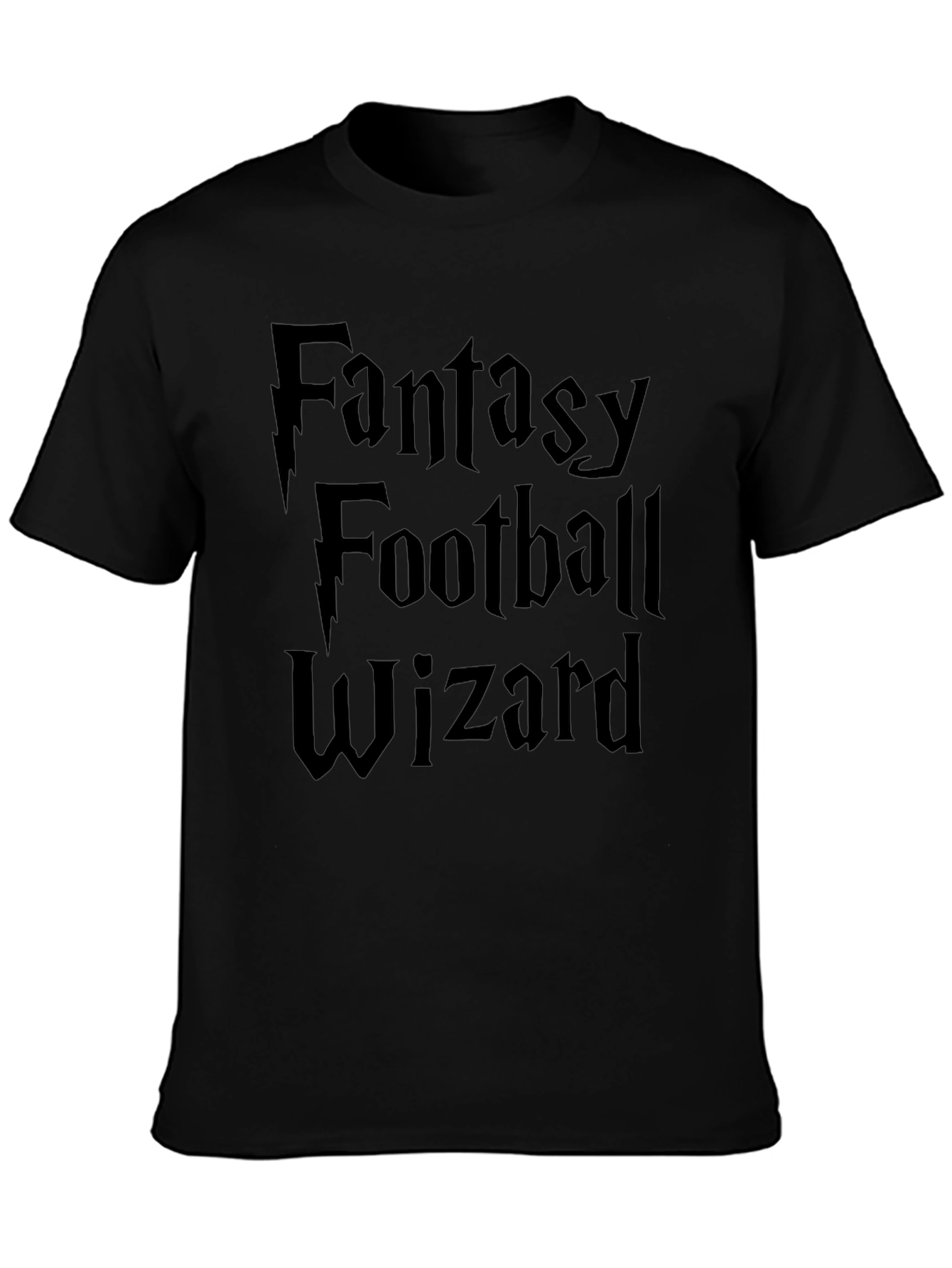 Fantasy Football Wizard Black T-Shirt