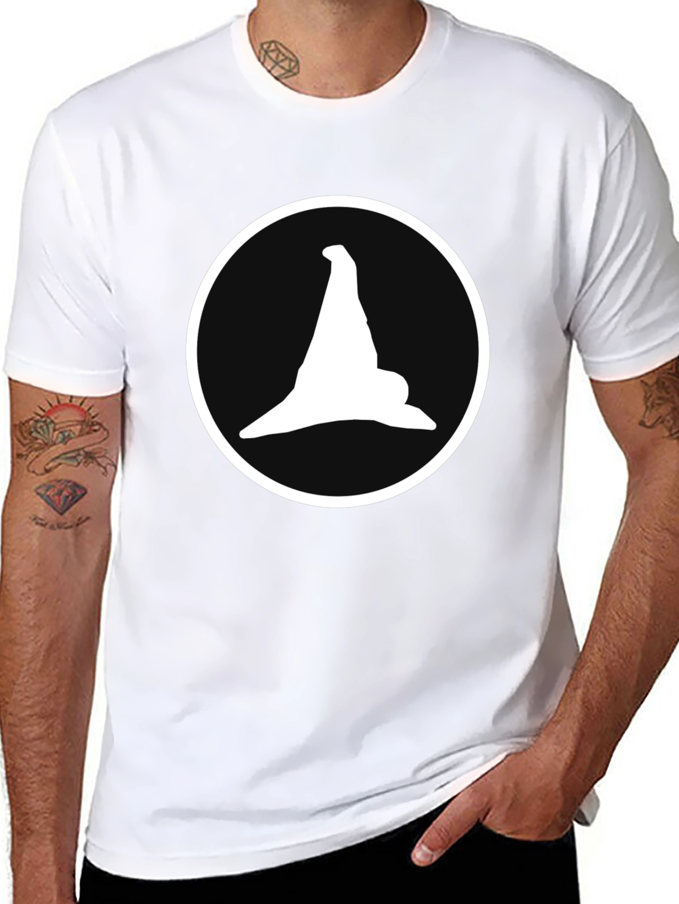 Witch Hat Graphic Tee - Mens Black Cotton T-Shirt
