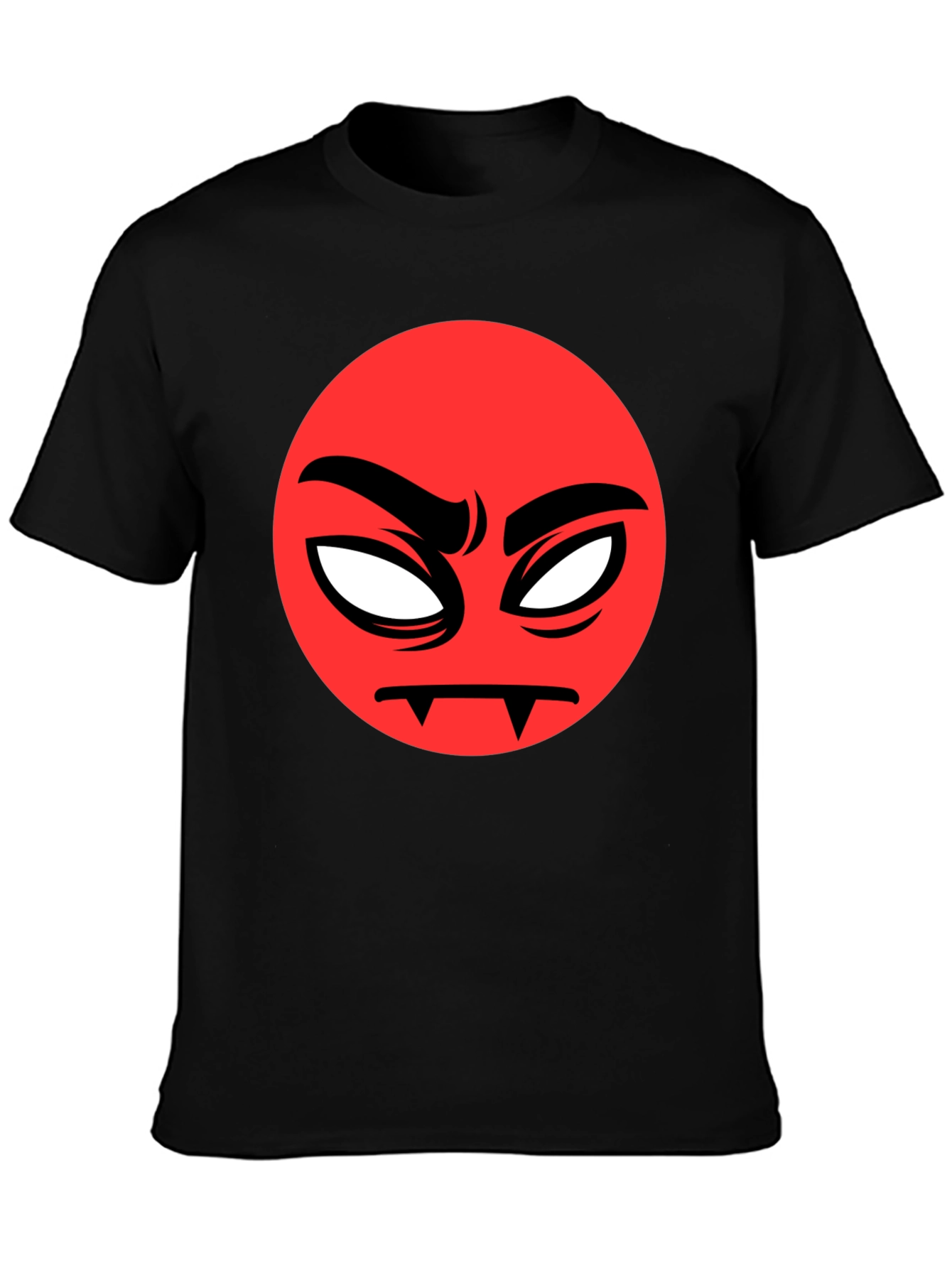 Red Angry Emoji Graphic Black T-Shirt