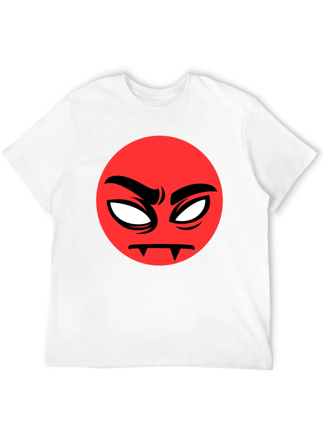 Red Angry Emoji Graphic Black T-Shirt