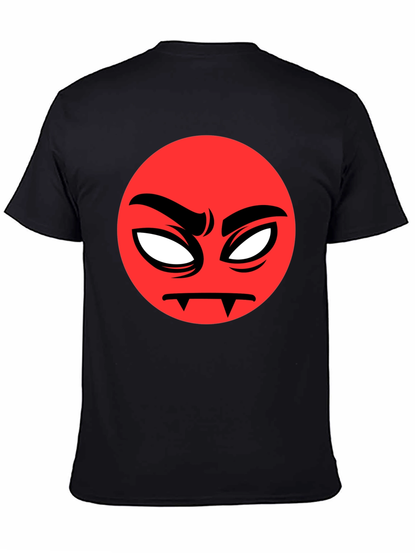 Red Angry Emoji Graphic Black T-Shirt
