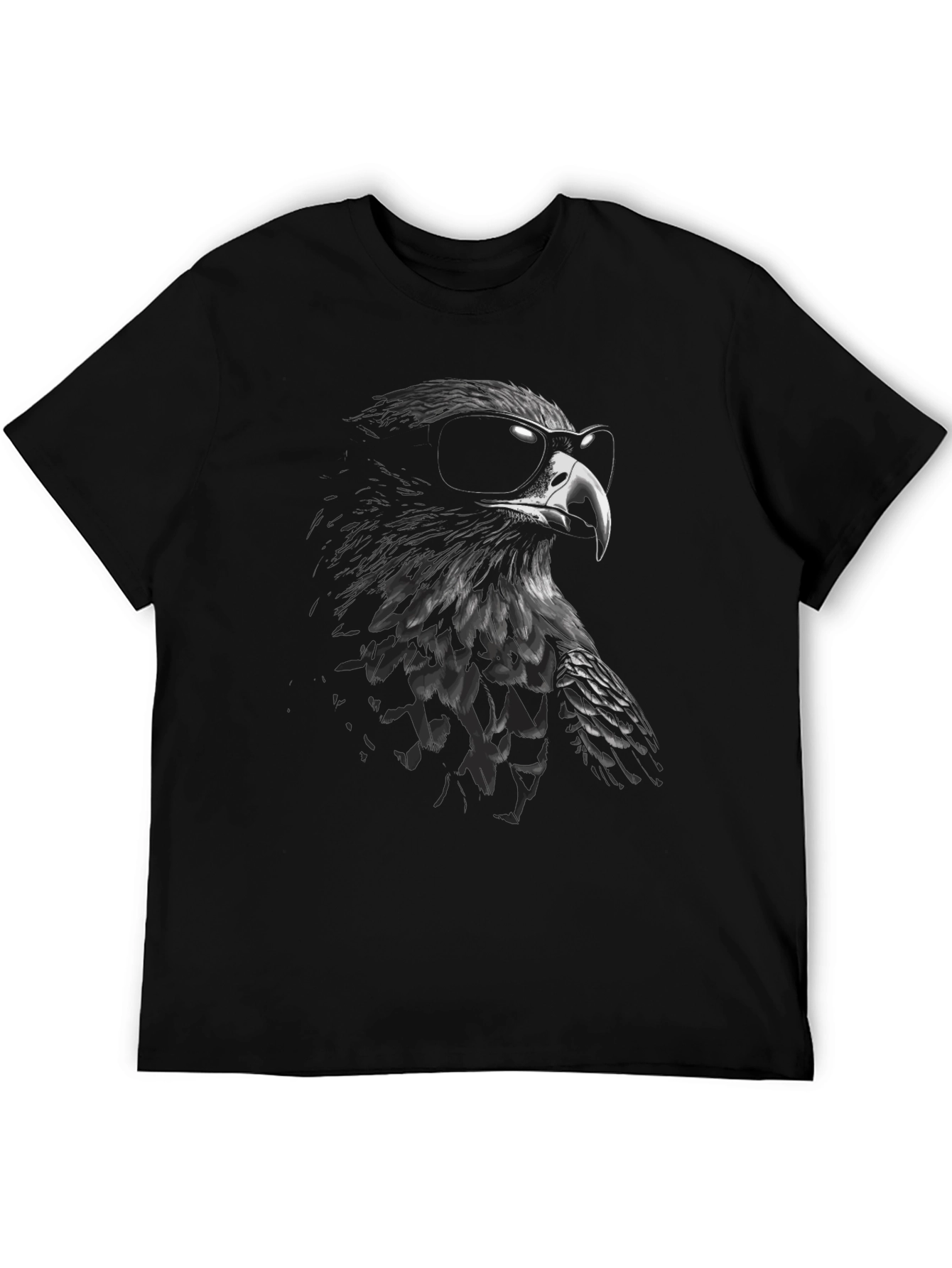 Cool Eagle Graphic Tee - Black Cotton Blend