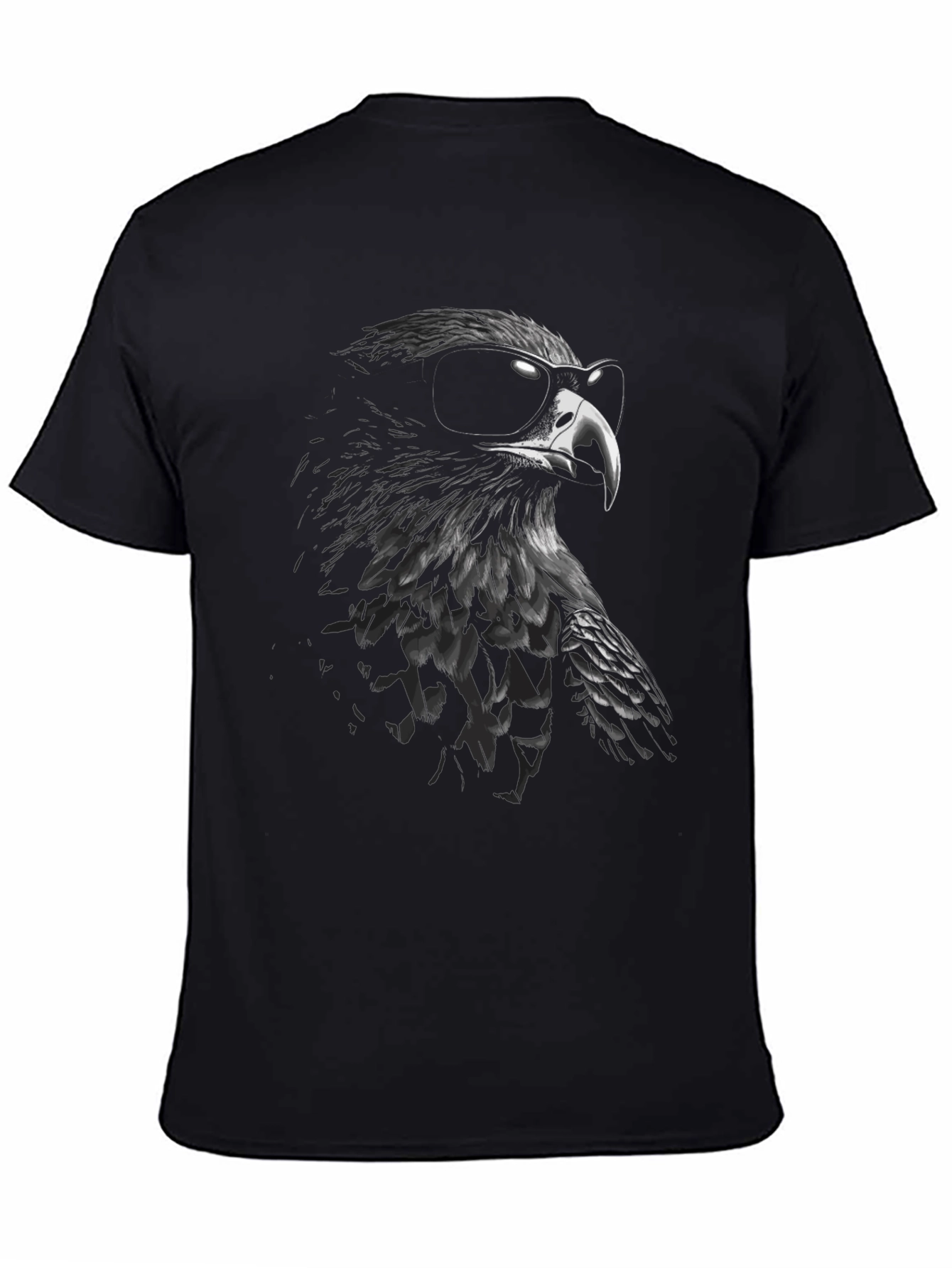 Cool Eagle Graphic Tee - Black Cotton Blend
