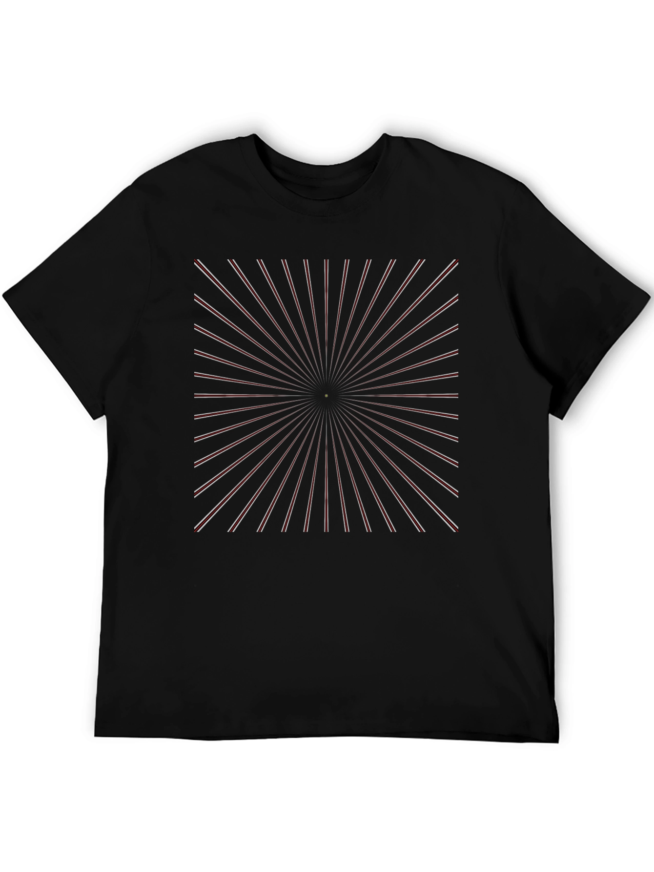 Geometric Lines Graphic Tee - Modern Style Black T-Shirt