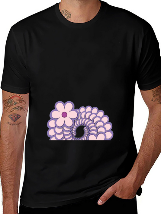 Floral Illusion Black T-Shirt