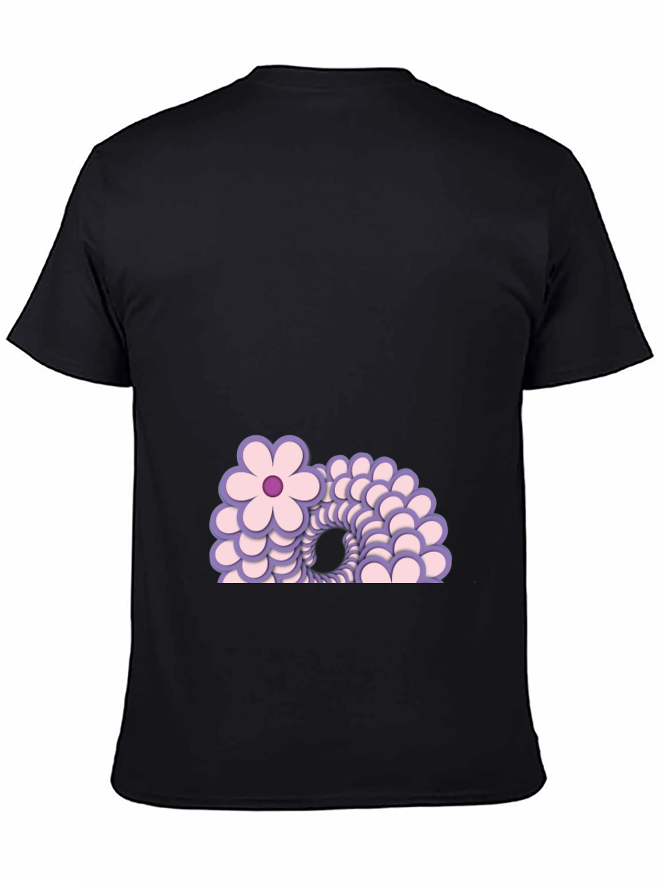 Floral Illusion Black T-Shirt