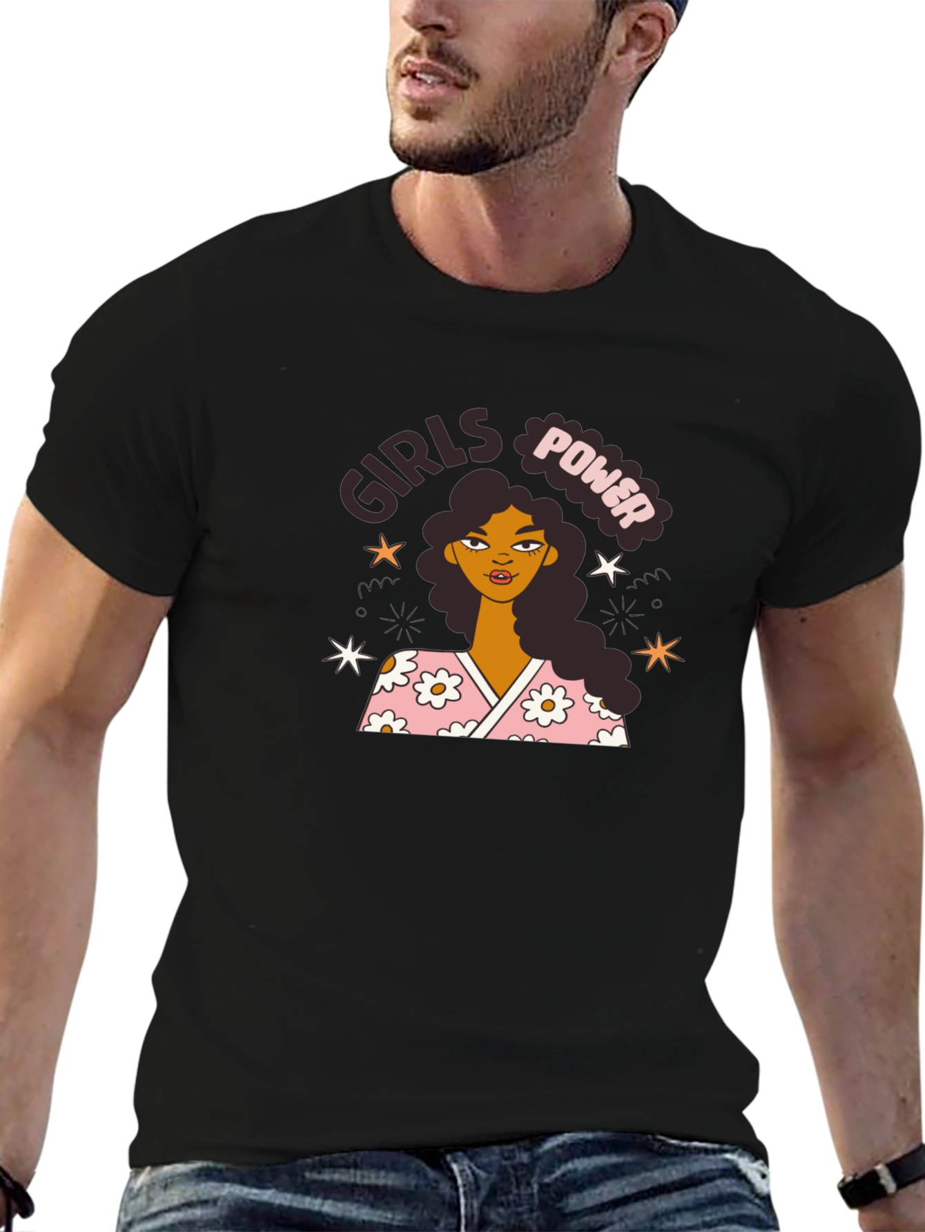 Girls Power Graphic Tee - Black Unisex T-Shirt