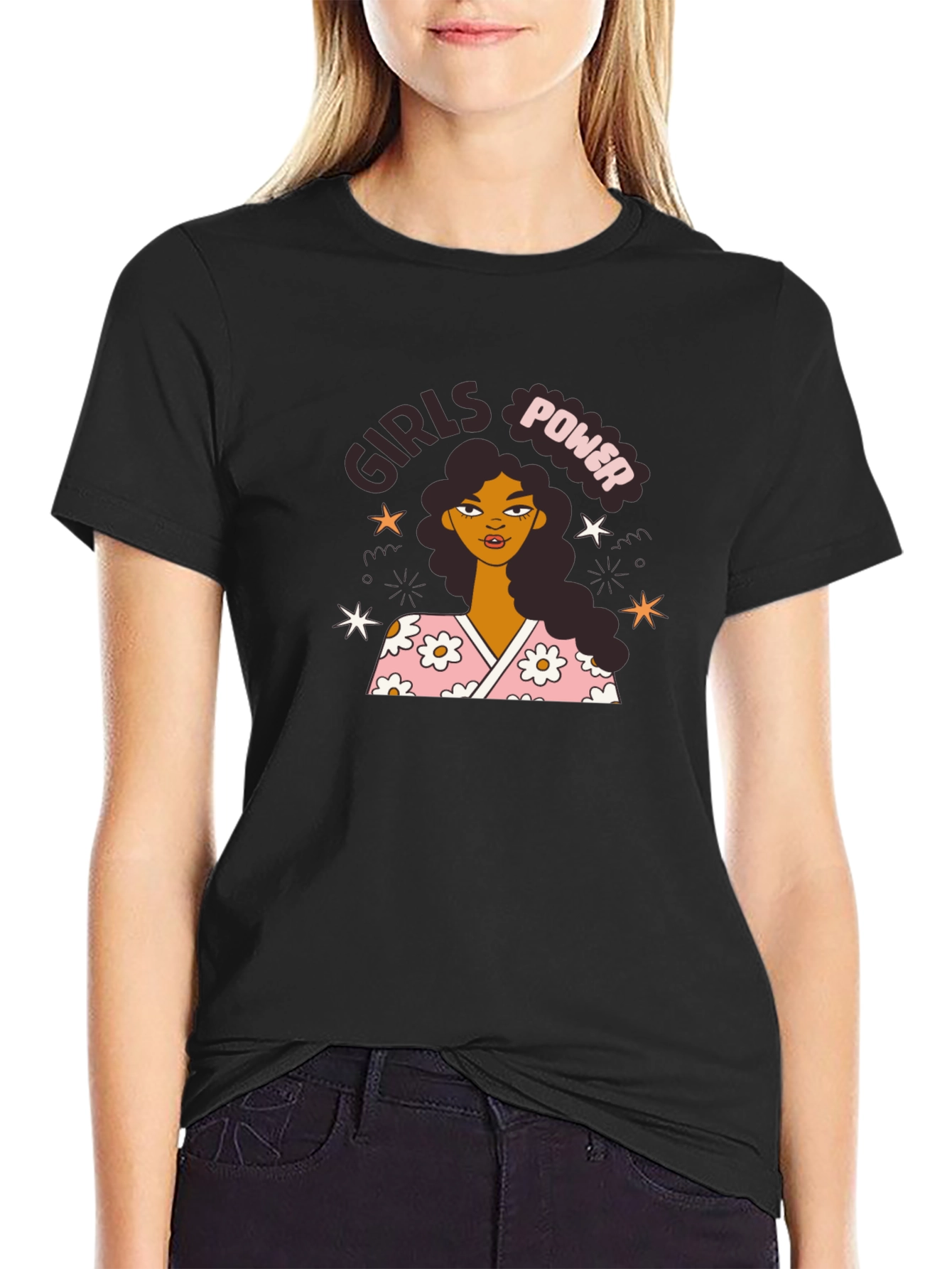 Girls Power Graphic Tee - Black Unisex T-Shirt